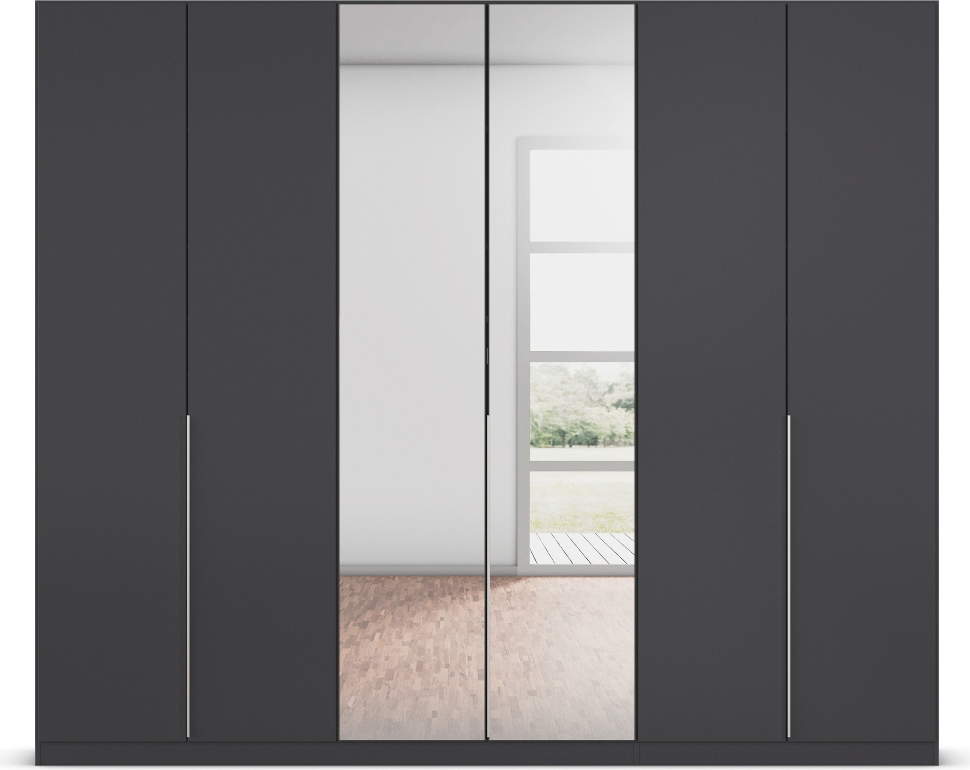 rauch Drehtürenschrank »Kleiderschrank Schrank Garderobe AGORDO mit Dekor- oder Hochglanzfront«, (in zwei Griff-Farben), durchdachte Innenausstattung, in 6 Breiten und 2 Höhen MADE IN GERMANY