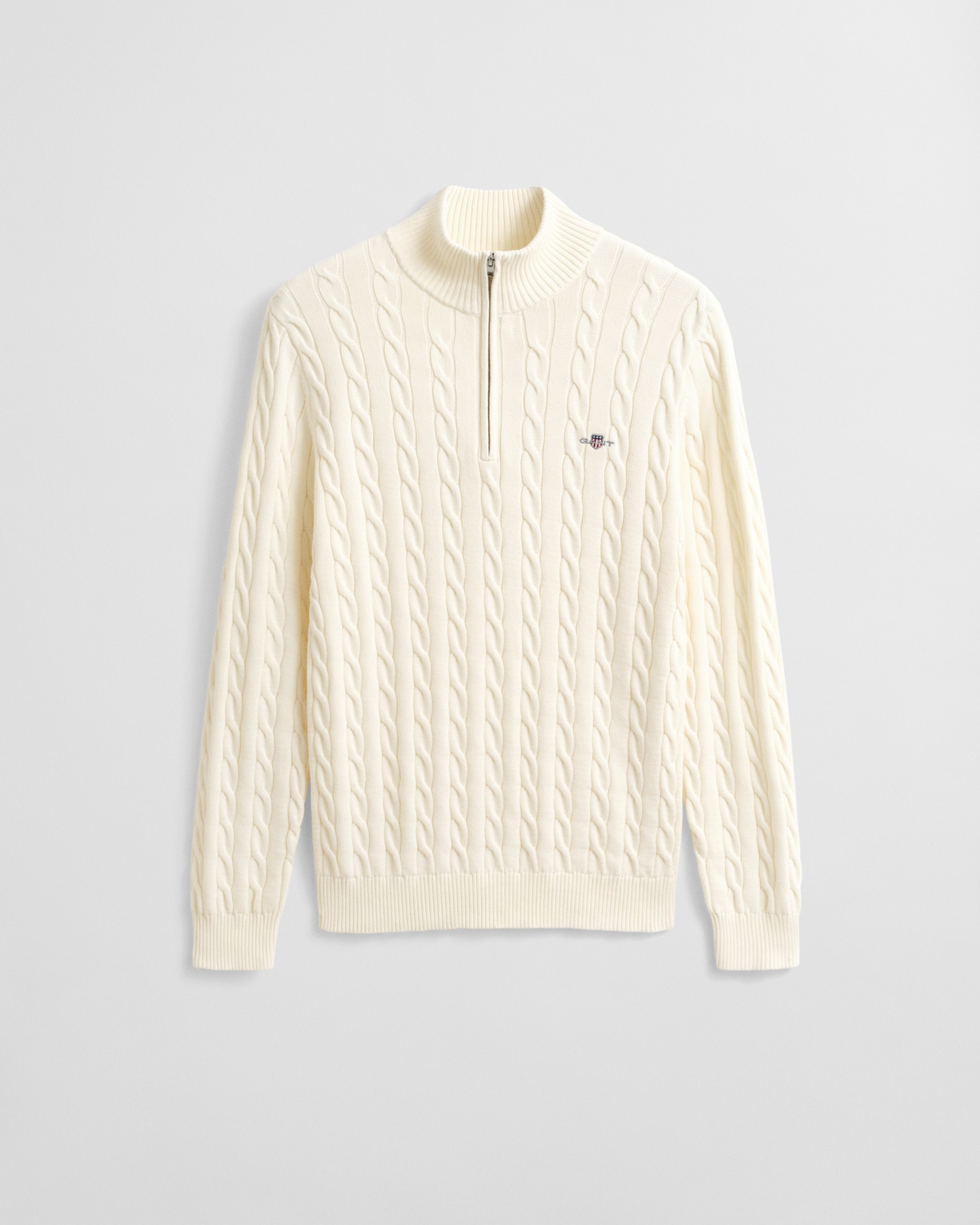 Gant Strickpullover »COTTON CABLE HALF ZIP« Mit Rundhalsausschnitt