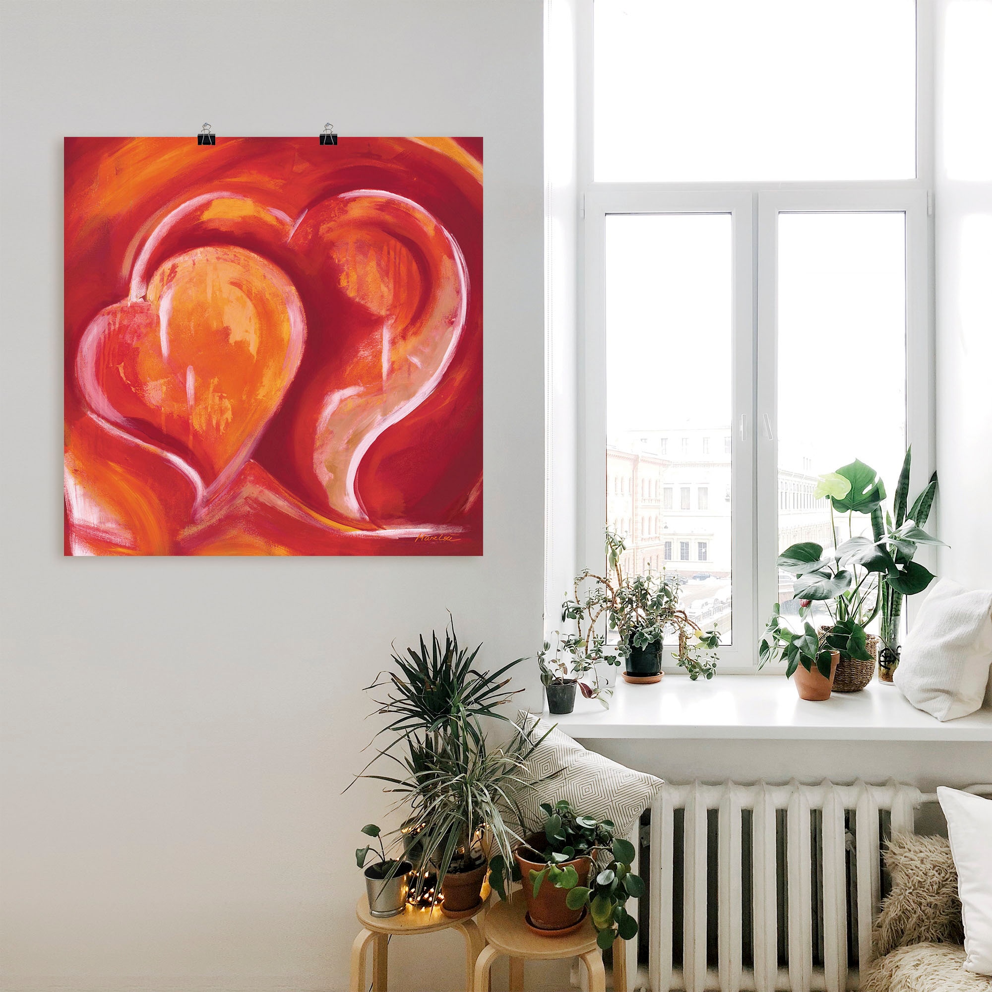 [Beliebte Verkäufe] Artland Wandbild »Abstrakte Herzen - (1 Wandaufkleber Rot«, Größen als oder Alubild, Leinwandbild, Rechnung in bestellen auf St.), Poster Herzbilder, versch