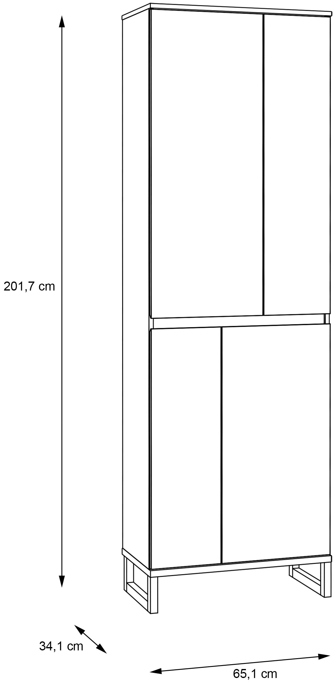 FORTE Garderobenschrank »Quayle«, Stauraumschrank, Mehrzweckschrank, Höhe 201,7cm
