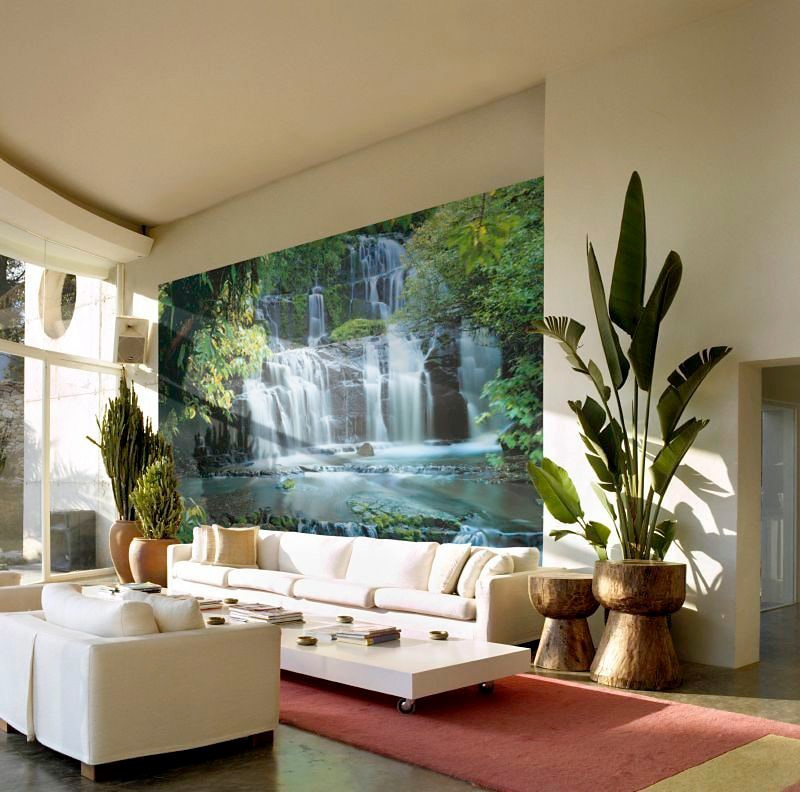 Komar Fototapete »Pura Kaunui Falls - Größe 368 x 254 cm« bedruckt glatt Wohnzimmer, Schlafzimmer