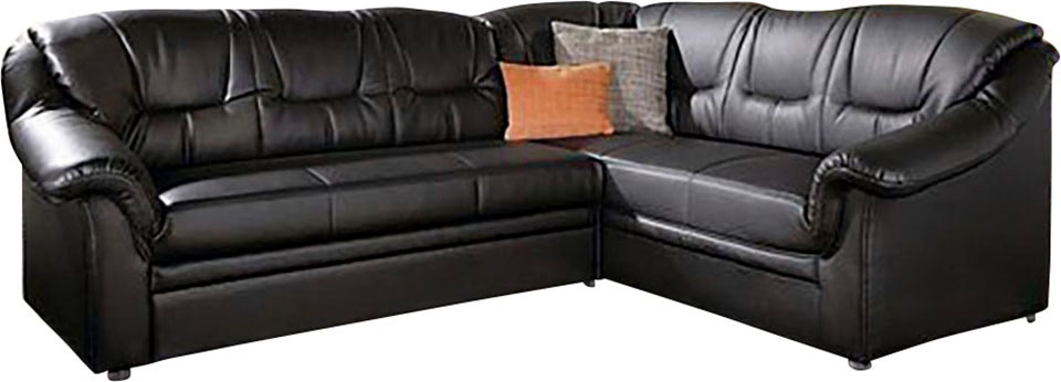 DOMO collection Ecksofa »Montana, zeitlose Rückensteppung, bequeme Armlehnen, L-Form«, wahlweise mit Bettfunktion