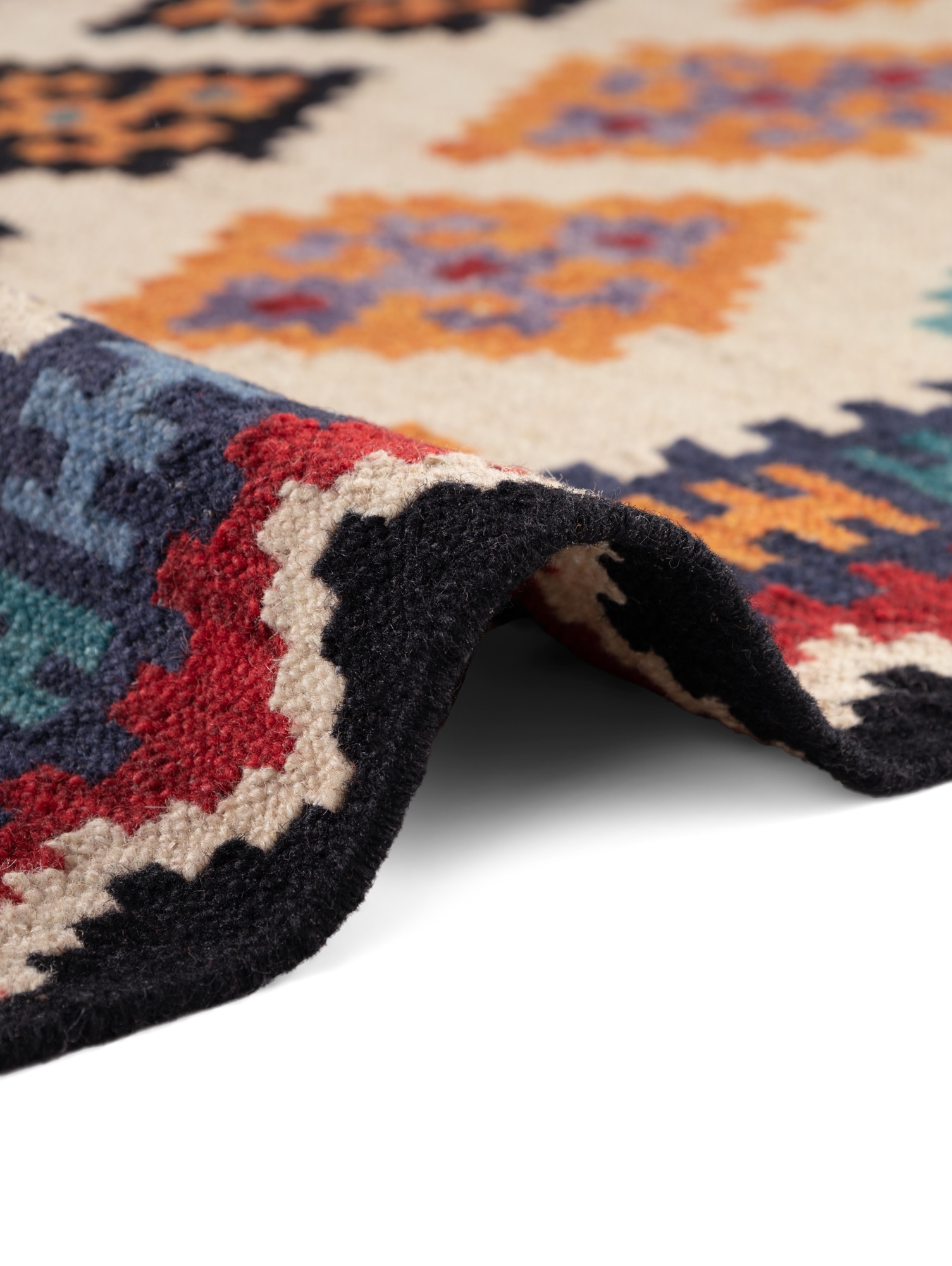 HANSE Home Teppich »Kelim Kian«, rechteckig, 3 mm Höhe, Wolle, Baumwolle, Natur, Handgewebt, orientalisch, Boho, traditionell
