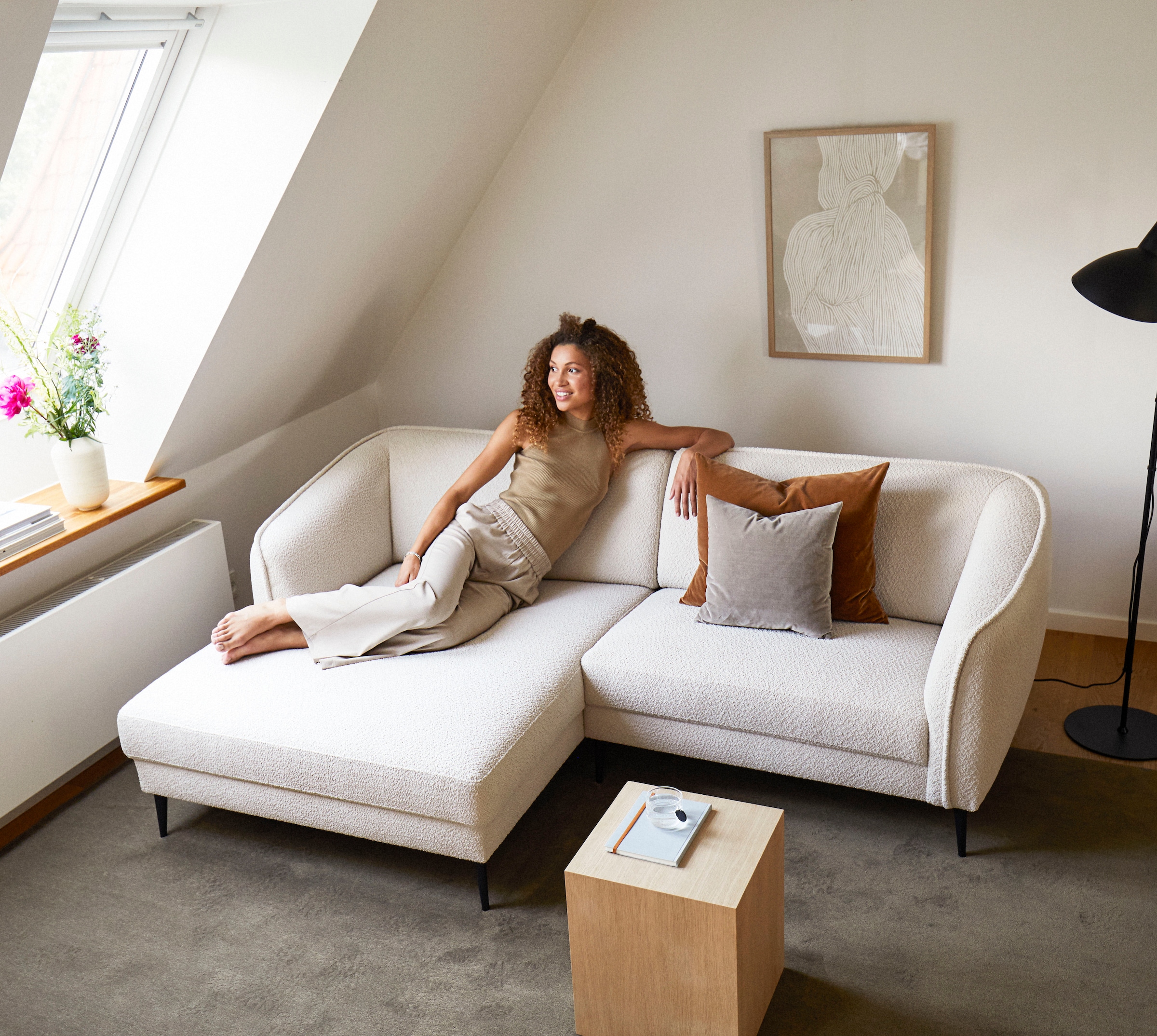 FLEXLUX Ecksofa »Belle Designsofa, bequem durch Kaltschaum im Sitz, OTTOs Choice«, Skandinavisches Design, In hochwertiger Verarbeitung, B/T 218/149 cm