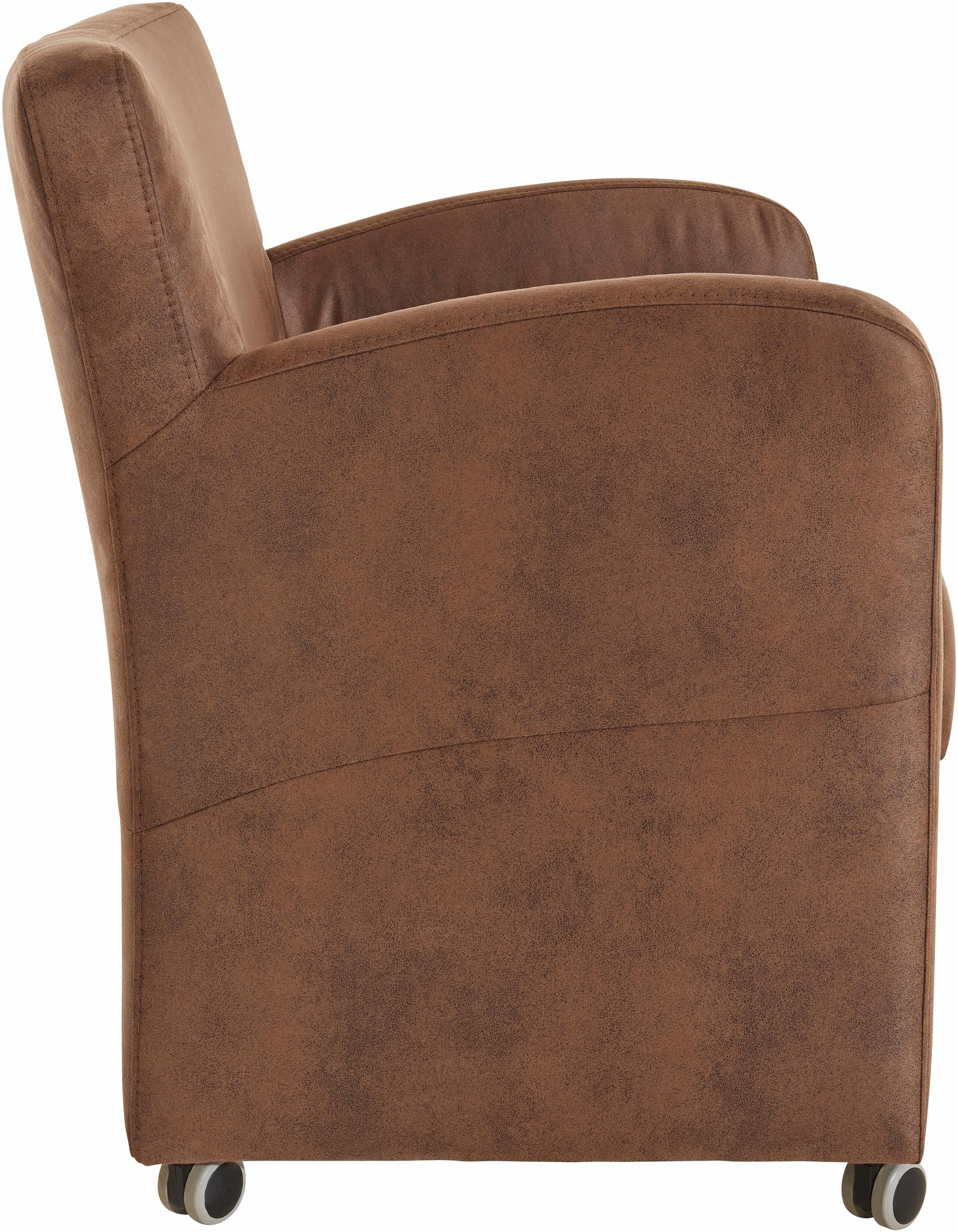 exxpo - sofa fashion Sessel »Cortado, Loungesessel auf Rollen, schmale Armlehnen, bequem« Breite 66 cm