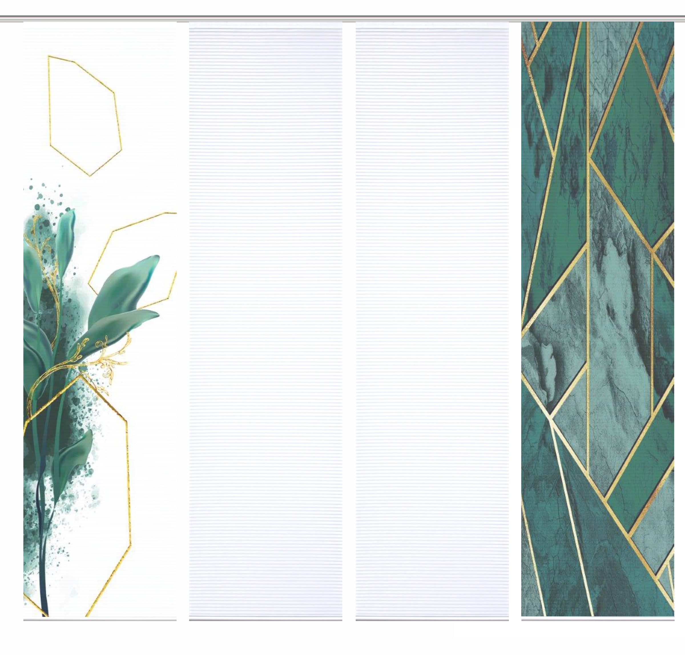 HOME in green Schiebegardine »SIGNUM« Paneelwagen 4 Stk. tlg. SET DIGITALDRUCK,BAMBUSOPTIK RECYCELT