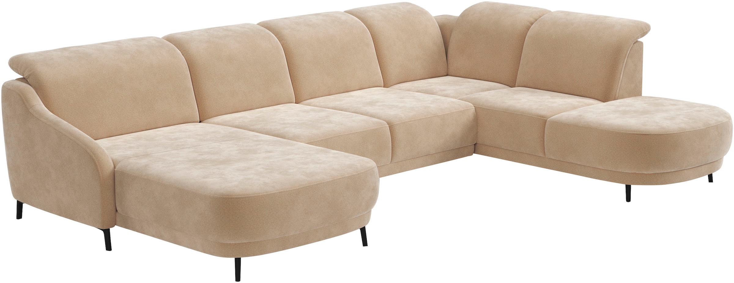 sit&more Wohnlandschaft »Blues U-Form«, inkl. Kopfteilverstellung, wahlweise mit Klapptisch und USB