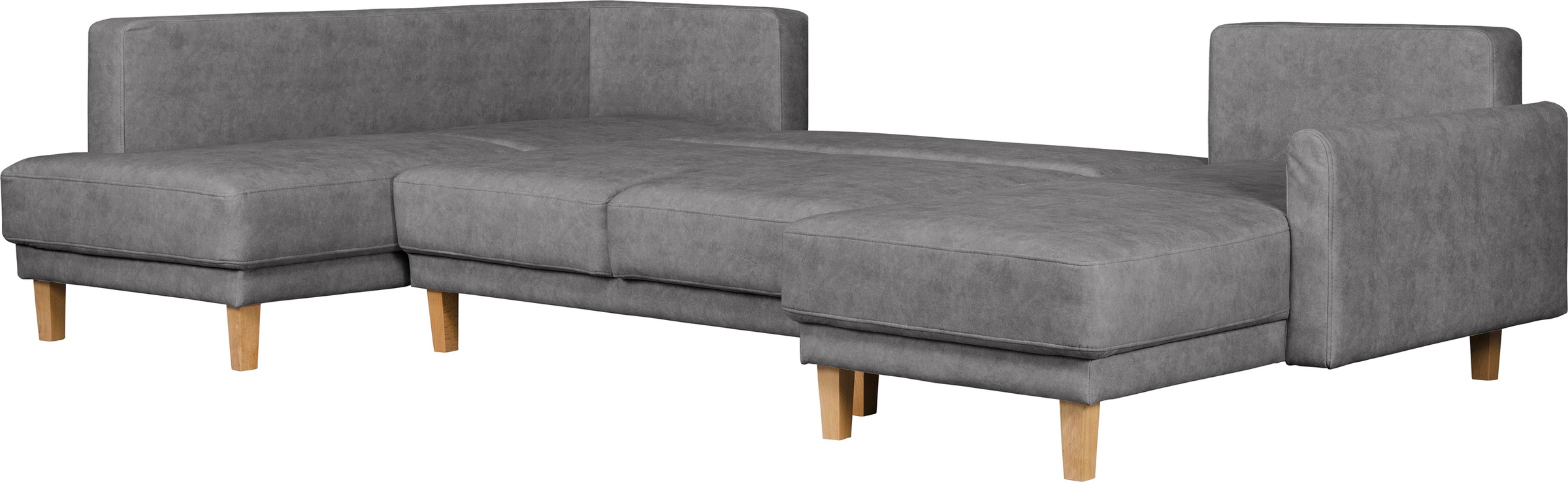 Home affaire Wohnlandschaft »TRIPLO U-Form wahlweise mit Schlaffunktion, B/T/H: 310/192/90 cm«, Schlafsofa, auch mit Bettkasten, Steppung im Rückenkissen