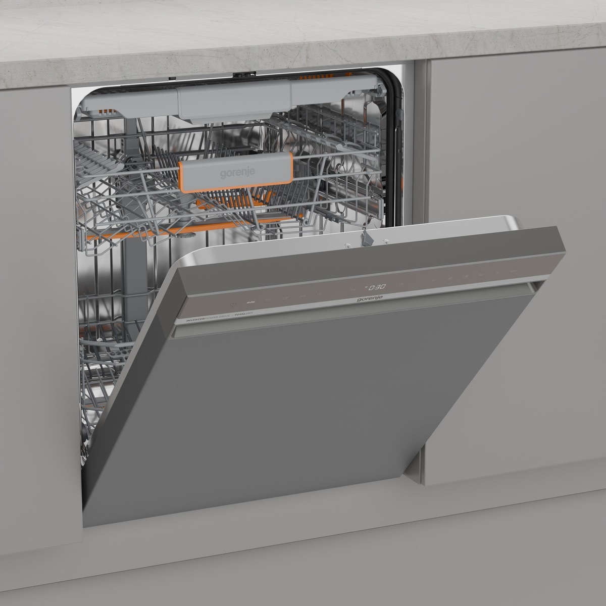 GORENJE Unterbaugeschirrspüler »GU663B95X« 9,4 l 16 tlg. Maßgedecke 16 Maßgedecke, auto. Türöffnung, Besteckschublade