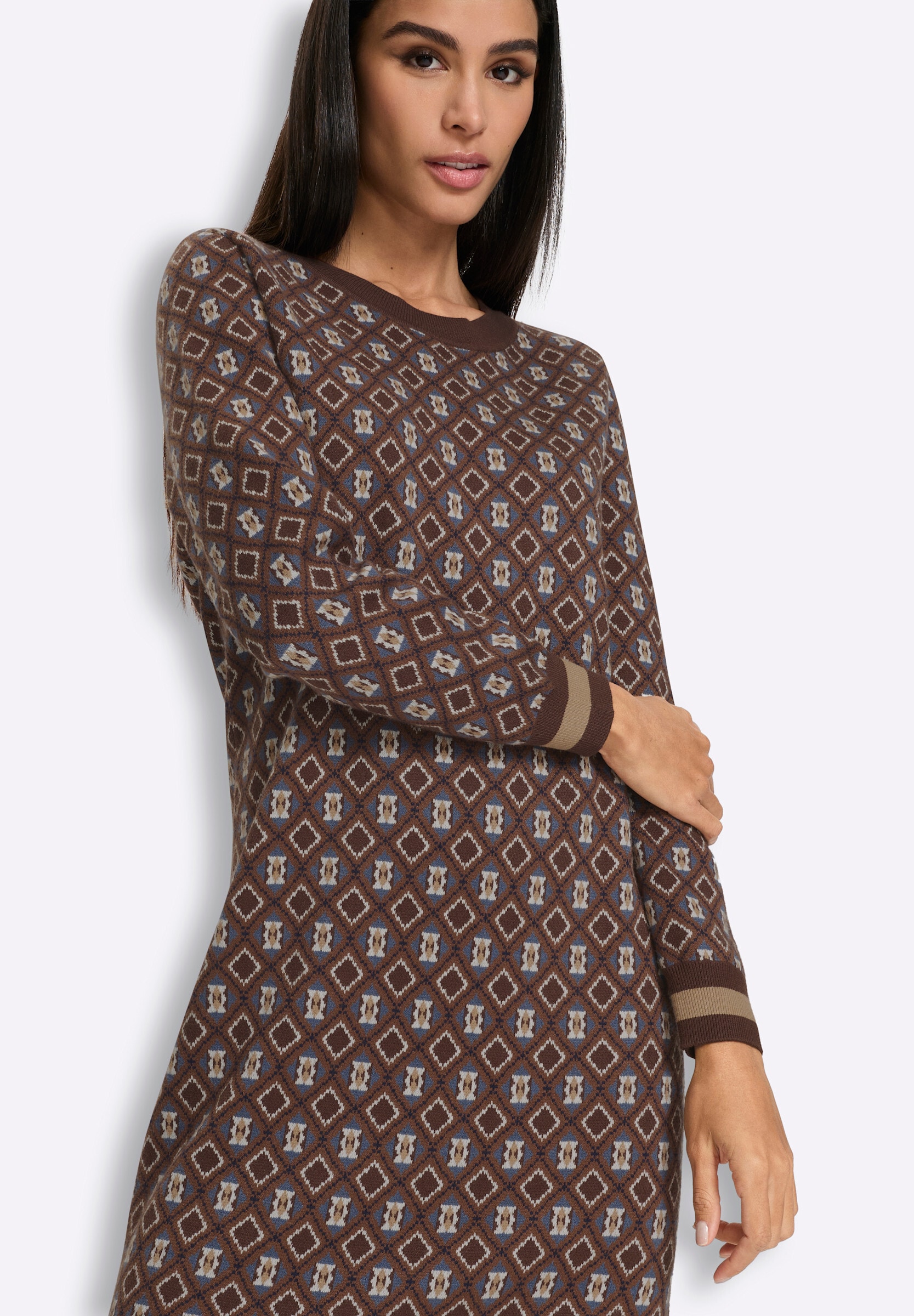 heine Strickkleid »Strickkleid Strickkleid mit Rauten-Dessin« Ohne Tasche