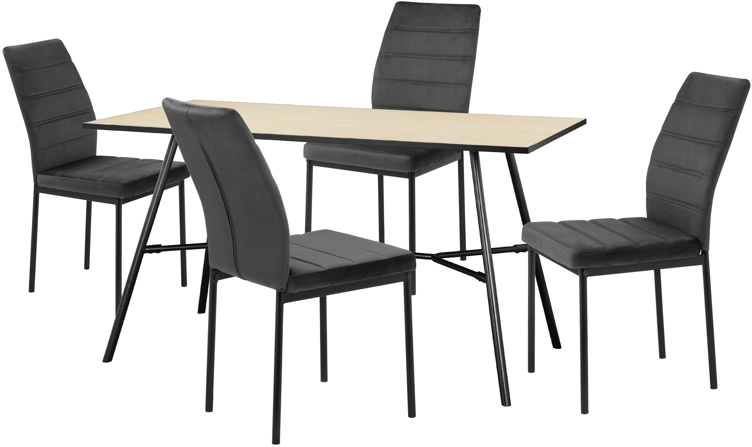 INOSIGN Essgruppe »CANNINGTONEG«, (Esszimmer, Essgruppe, Sitzgruppe TOPSELLER!), Metall Gestell, Tischplatte MDF mit Melaminbeschichtung