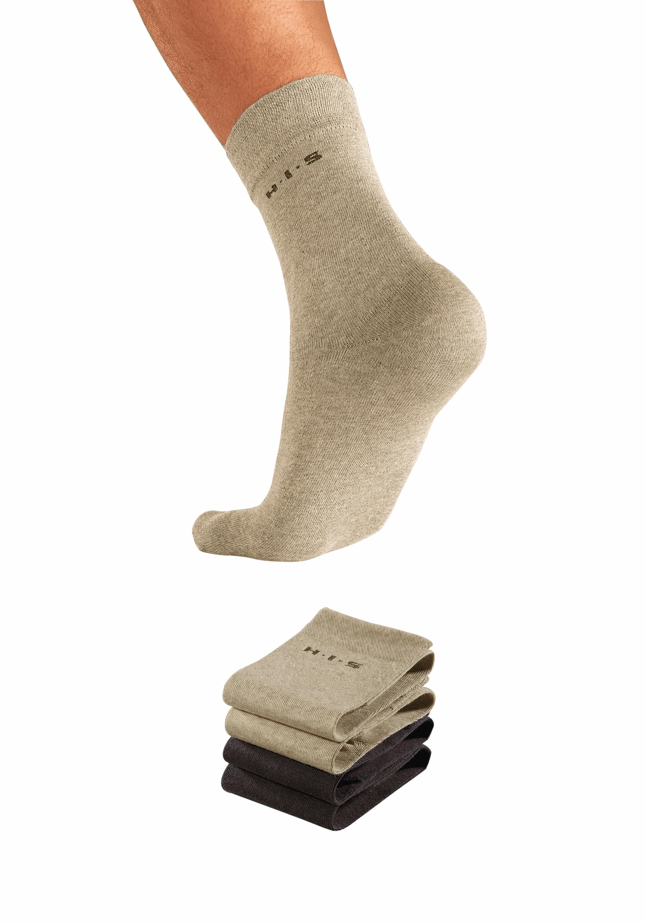 H.I.S Socken, (4 Paar), mit druckfreiem Bündchen bequem online kaufen