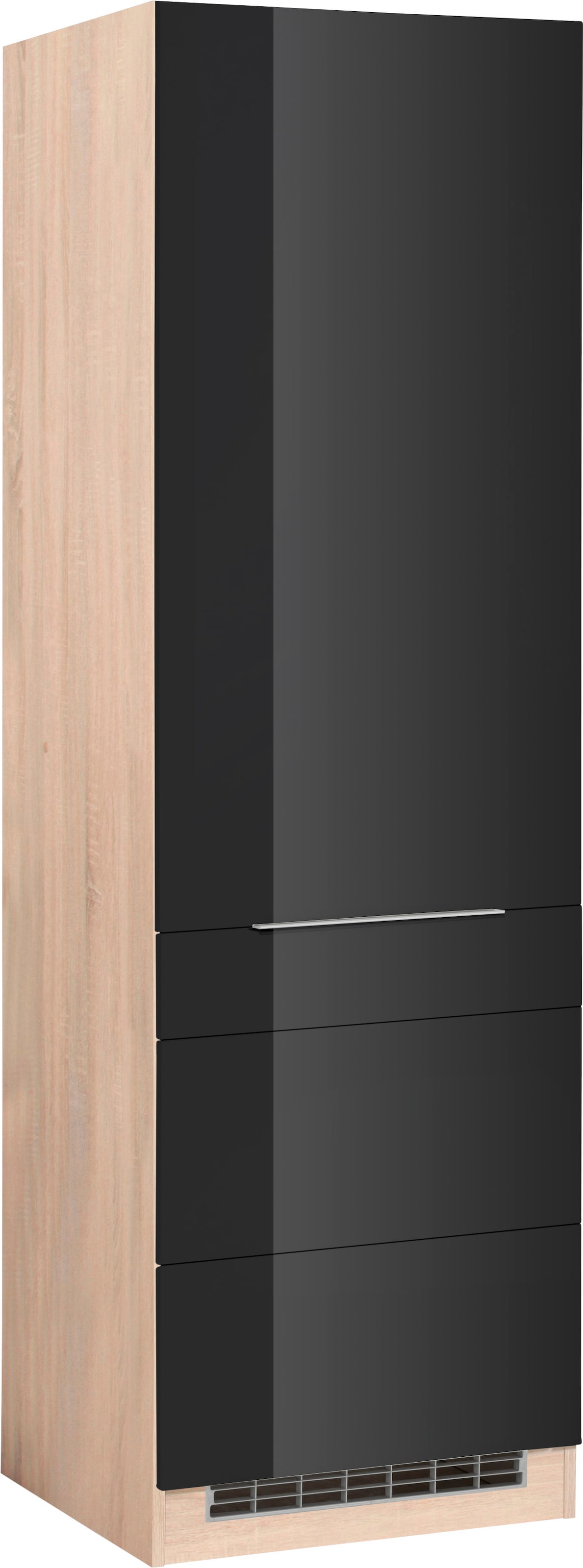 KOCHSTATION Kühlumbauschrank "KS-Brindisi" 60 cm breit, 200 cm hoch, hochwertige MDF Fronten