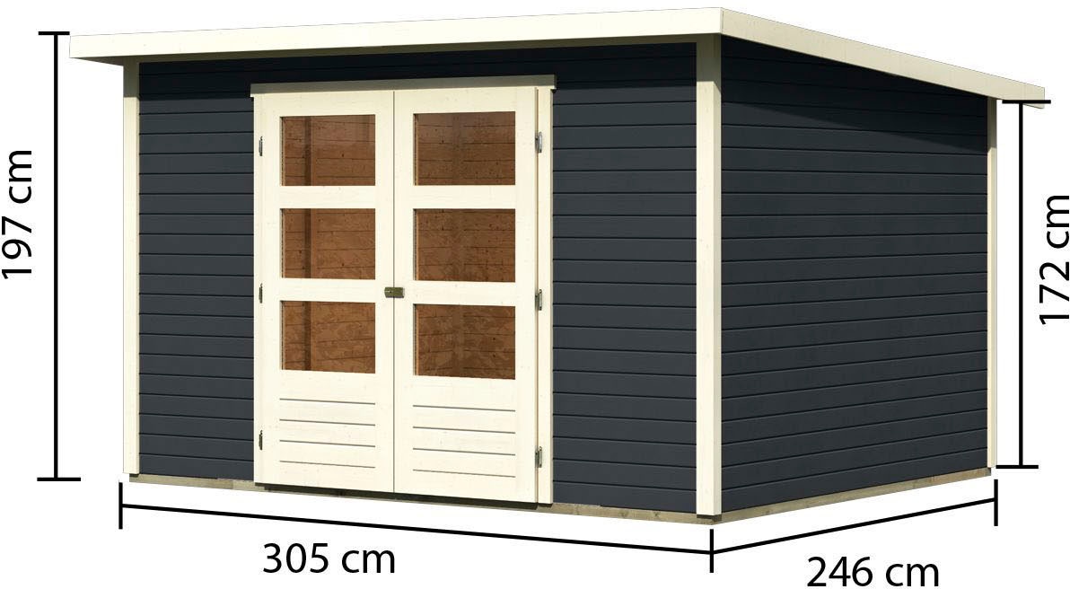 Karibu Gartenhaus »Stockach 5«, (Set), naturbelassen oder terragrau