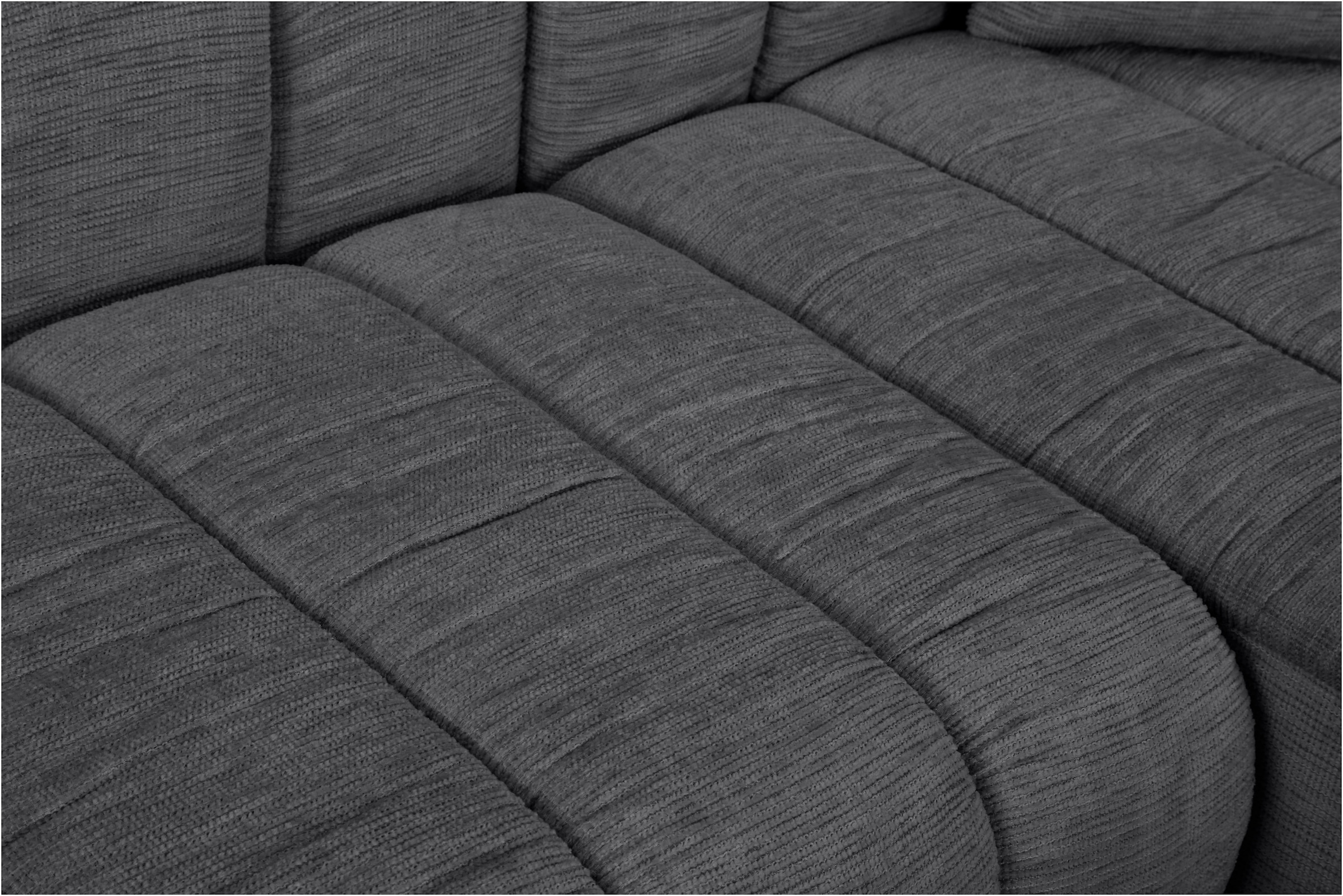 OTTO home Ecksofa »LAURRENT mit Schlaffunktion, Feinstruktur, L-Form, 246 cm« Liegefläche (123/191cm), Bettkasten, Taschenfederkern u. Topper