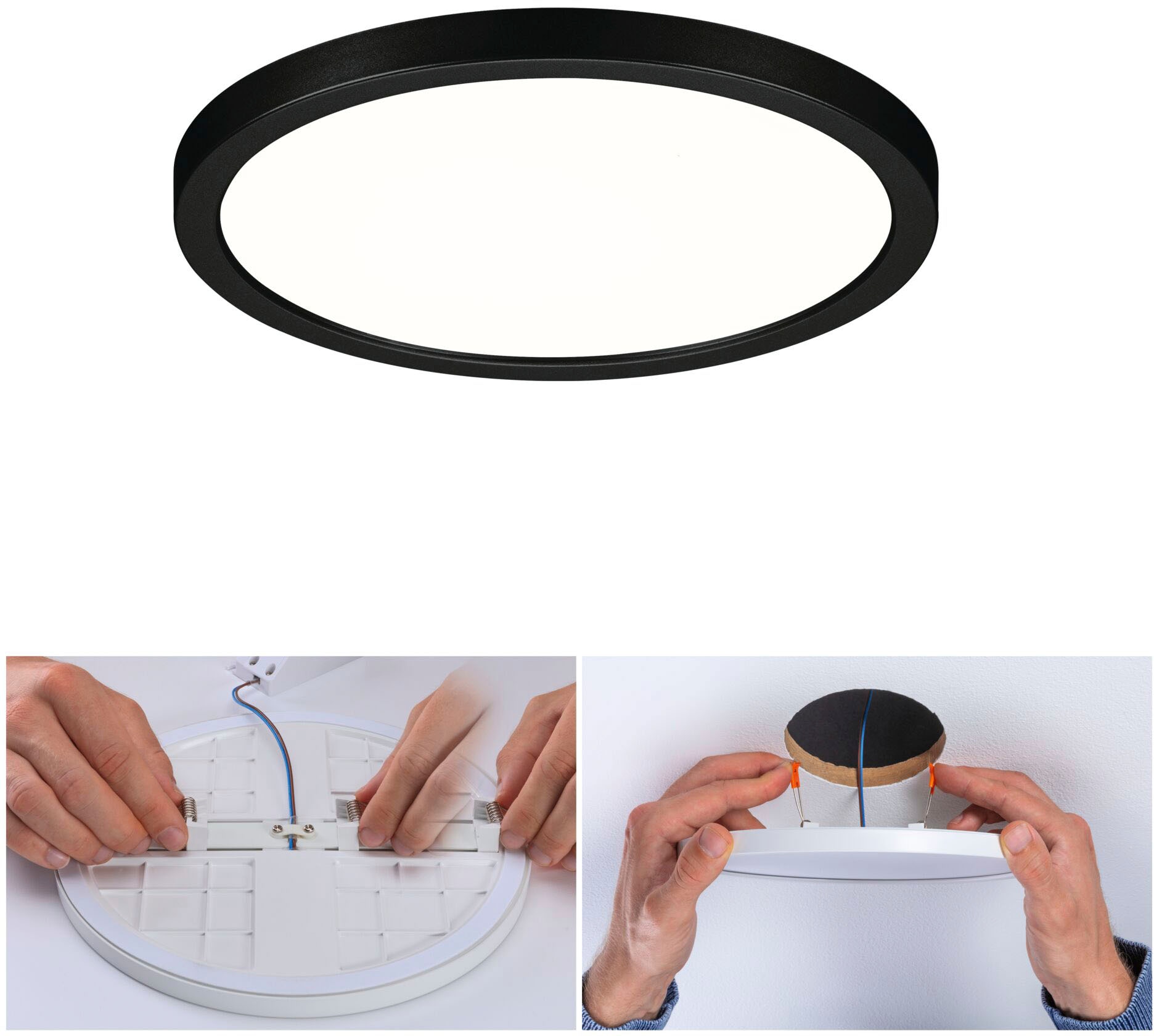 Paulmann LED Einbauleuchte »VariFit LED Einbaupanel Areo IP44 rund 175mm 4000K Schwarz dimmbar«, 1 flammig, VariFit LED Einbaupanel Areo IP44 rund 175mm 4000K Schwarz dimmbar
