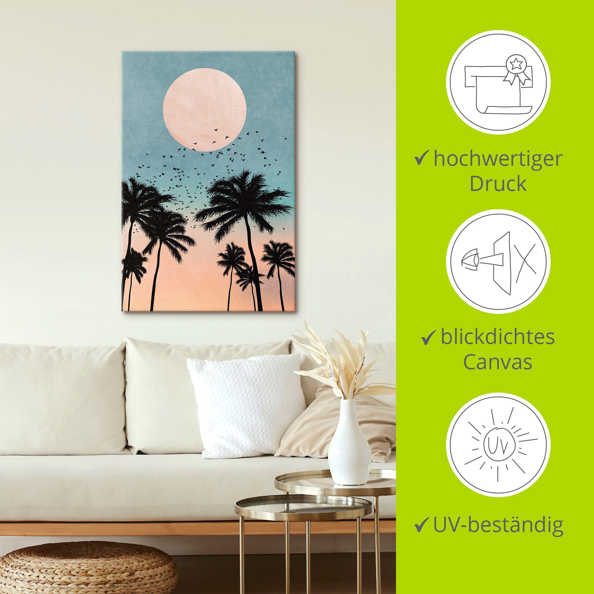 Artland Leinwandbild »Sonnenaufgang« Bilder vom Sonnenuntergang & -aufgang 1 Stk. tlg. auf Holzrahmen gespannt