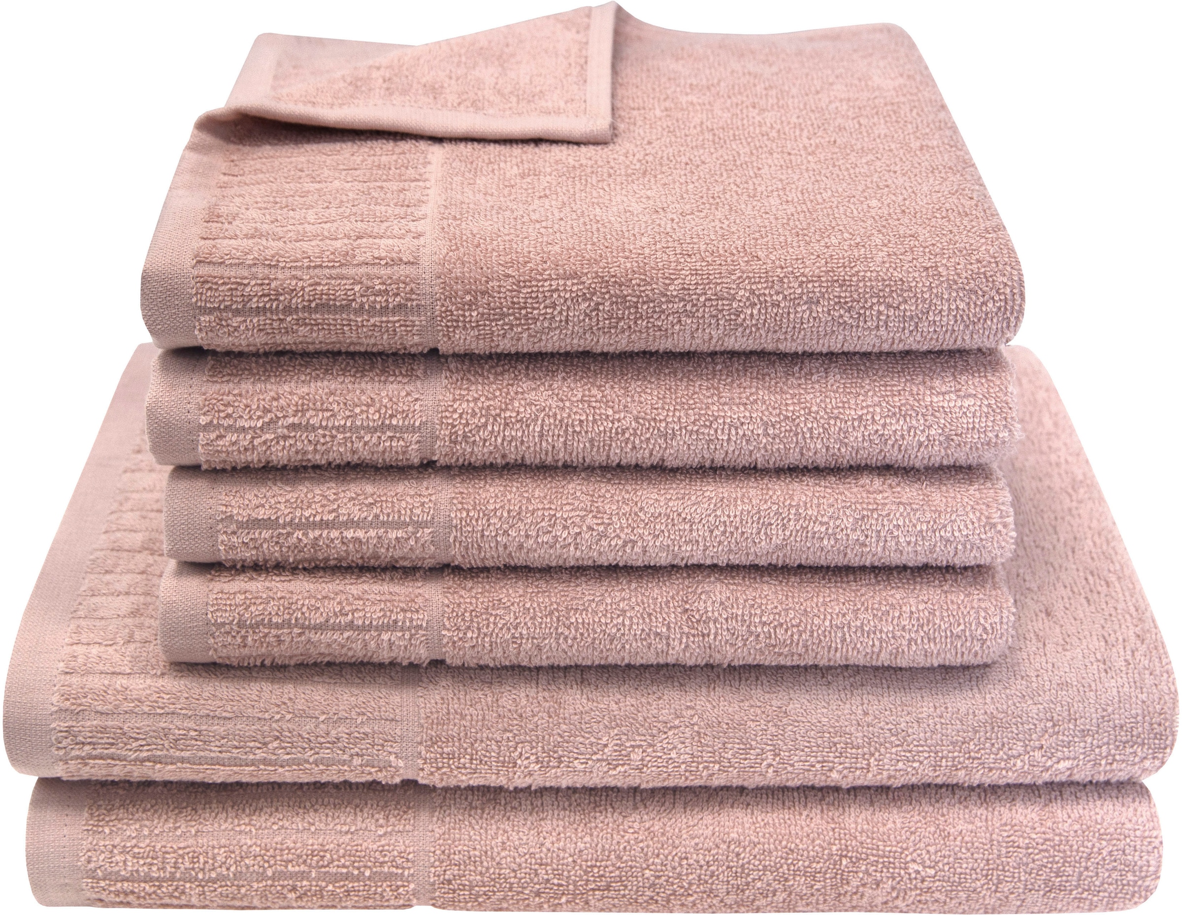 Dyckhoff Handtuch Set »Bridge« Set 6 Stk. Walkfrottier 4 Handtücher (50x100cm), 2 Duschtücher (70x140cm)