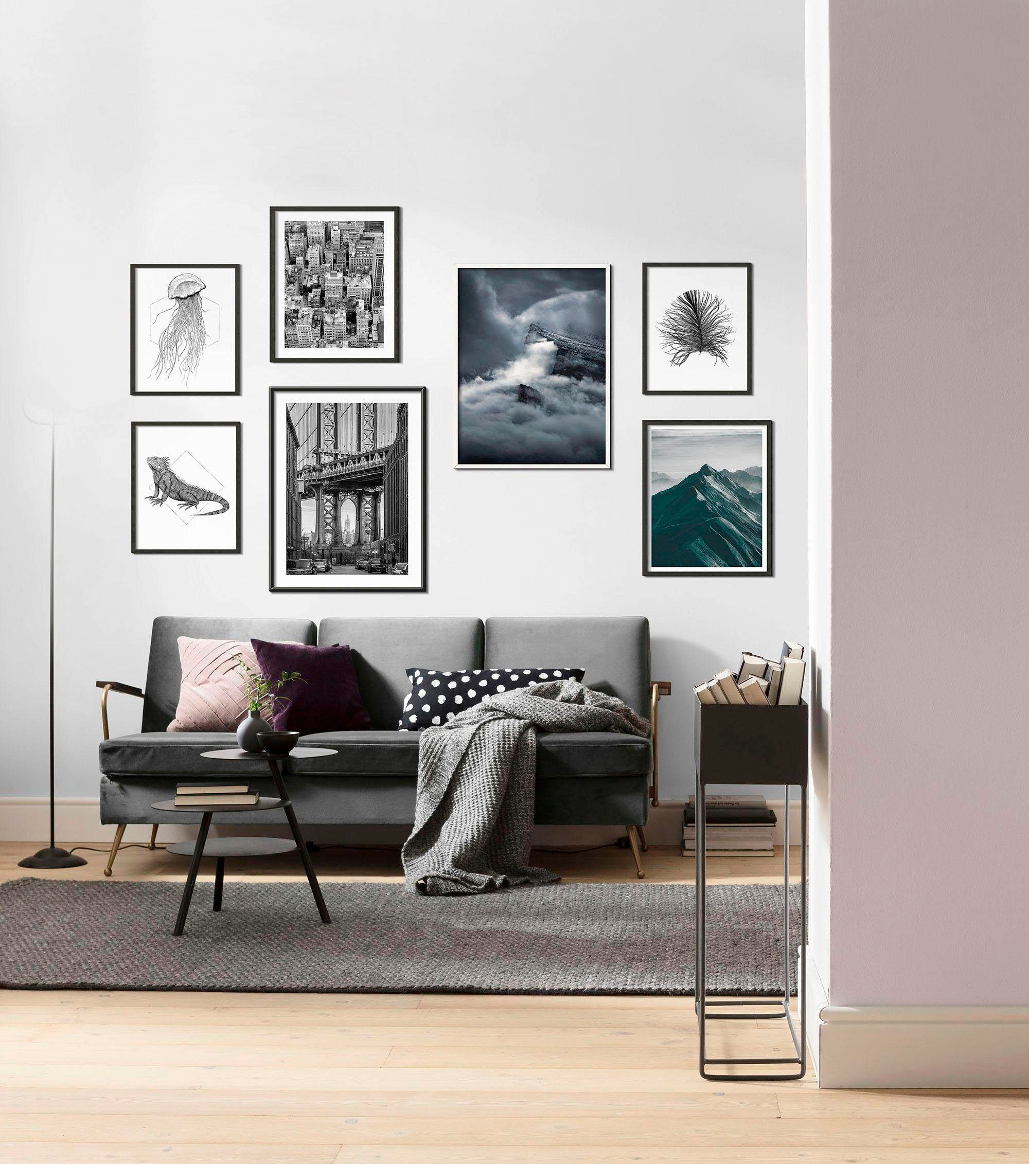 Komar Bild »Iguana White« Tiere 1 Stk. tlg. Wandbild zur Dekoration - ohne Rahmen