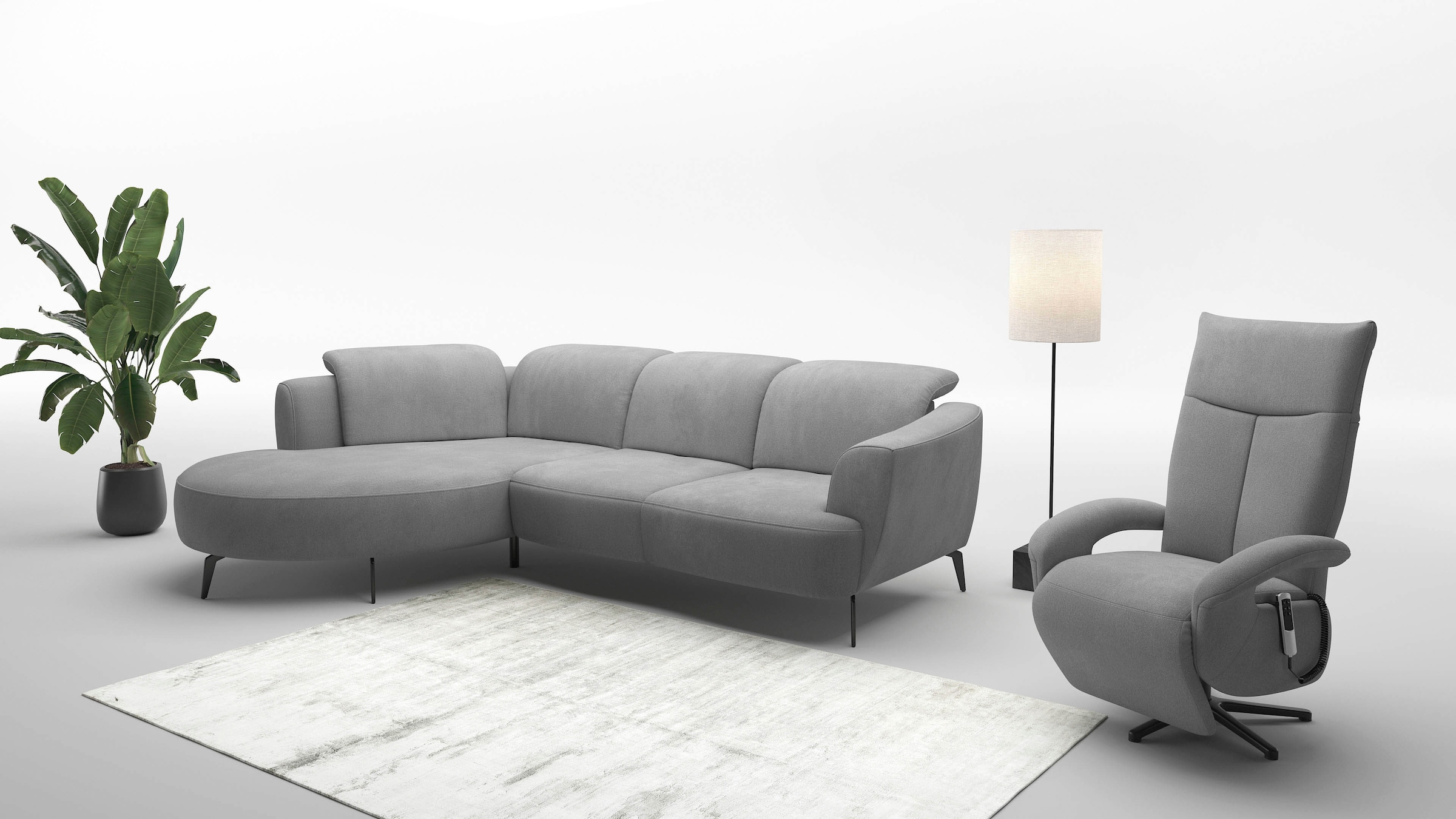 sit&more Ecksofa »Zoe«, ink.Sitztiefenverstellung, wahlweise mit Kopfteilverstellung