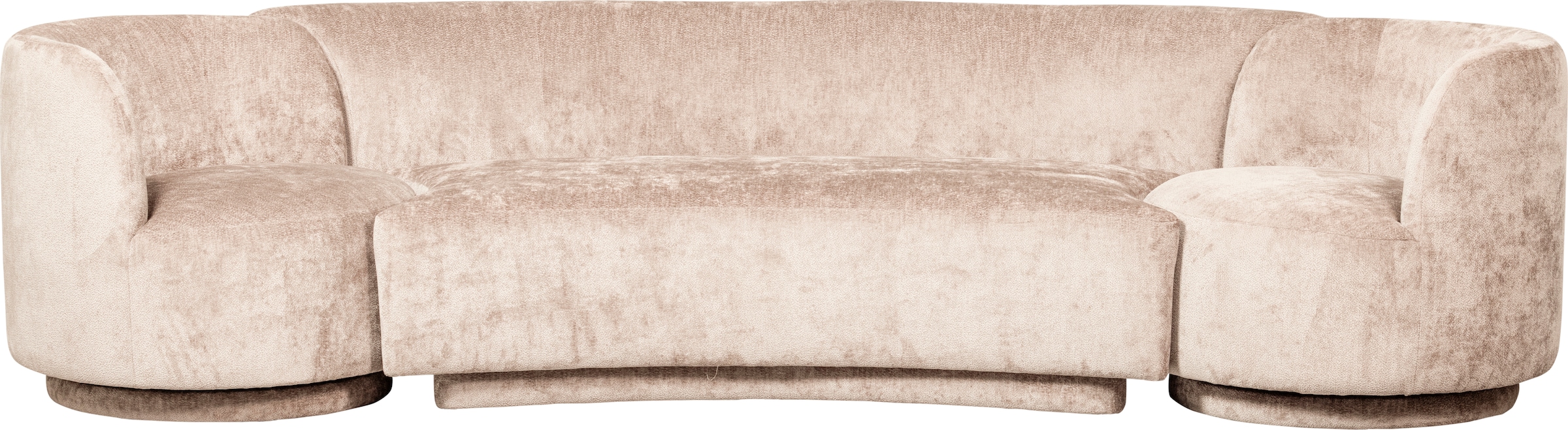 WOOOD Loungesofa »Combi-Popular: Bank + Sessel«, mit grobem Chenille gefüttert, Breite 370 cm