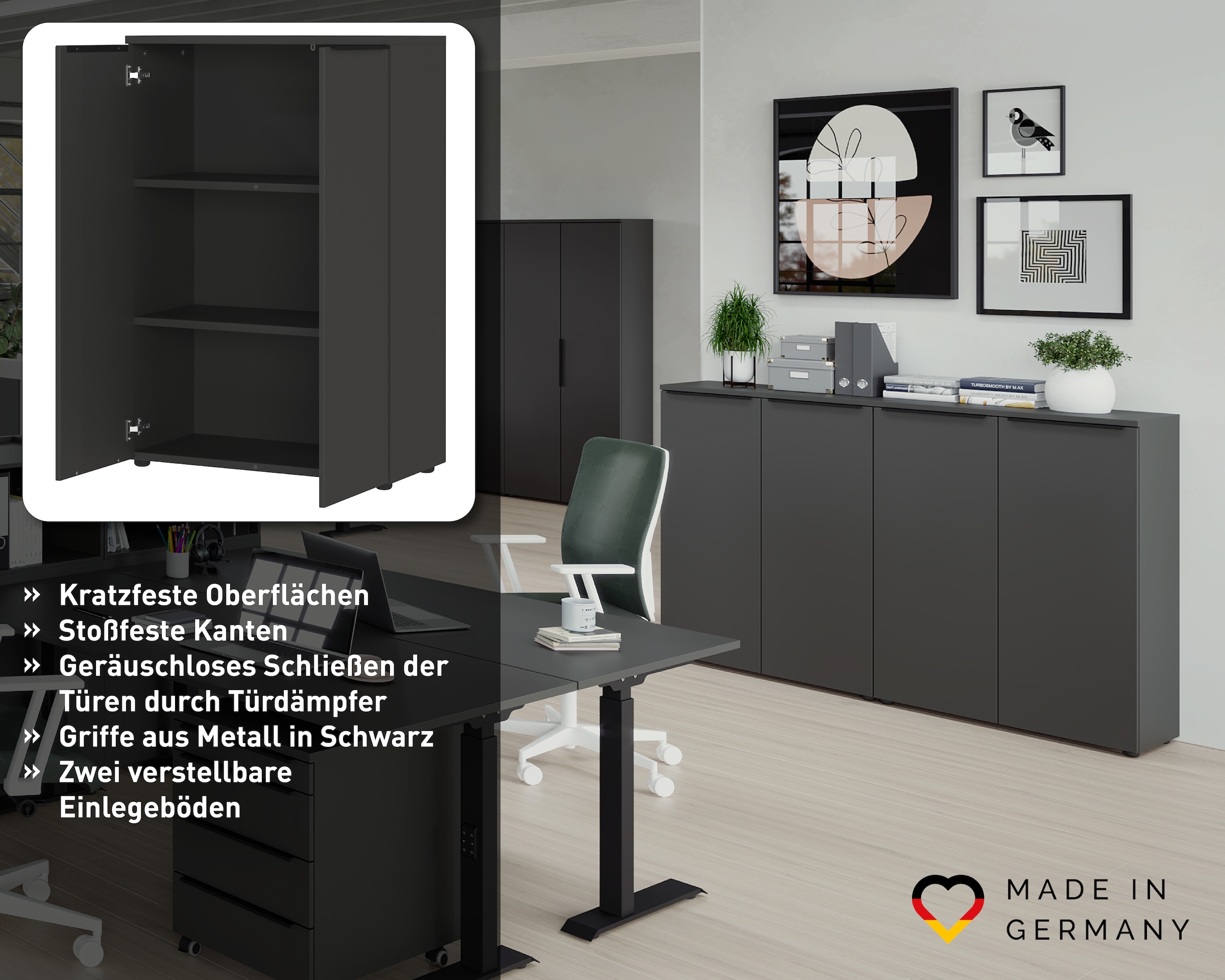 GERMANIA Aktenschrank »Mailand« optional mit Schublade, Türdämpfer, Breite 80 cm, Made in Germany