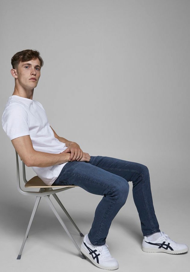 Jack & Jones Slim-fit-Jeans »JJIGLENN Slim-Fit mit Stretch und praktischer 5-Pocket-Form«, mit Abriebeffekten