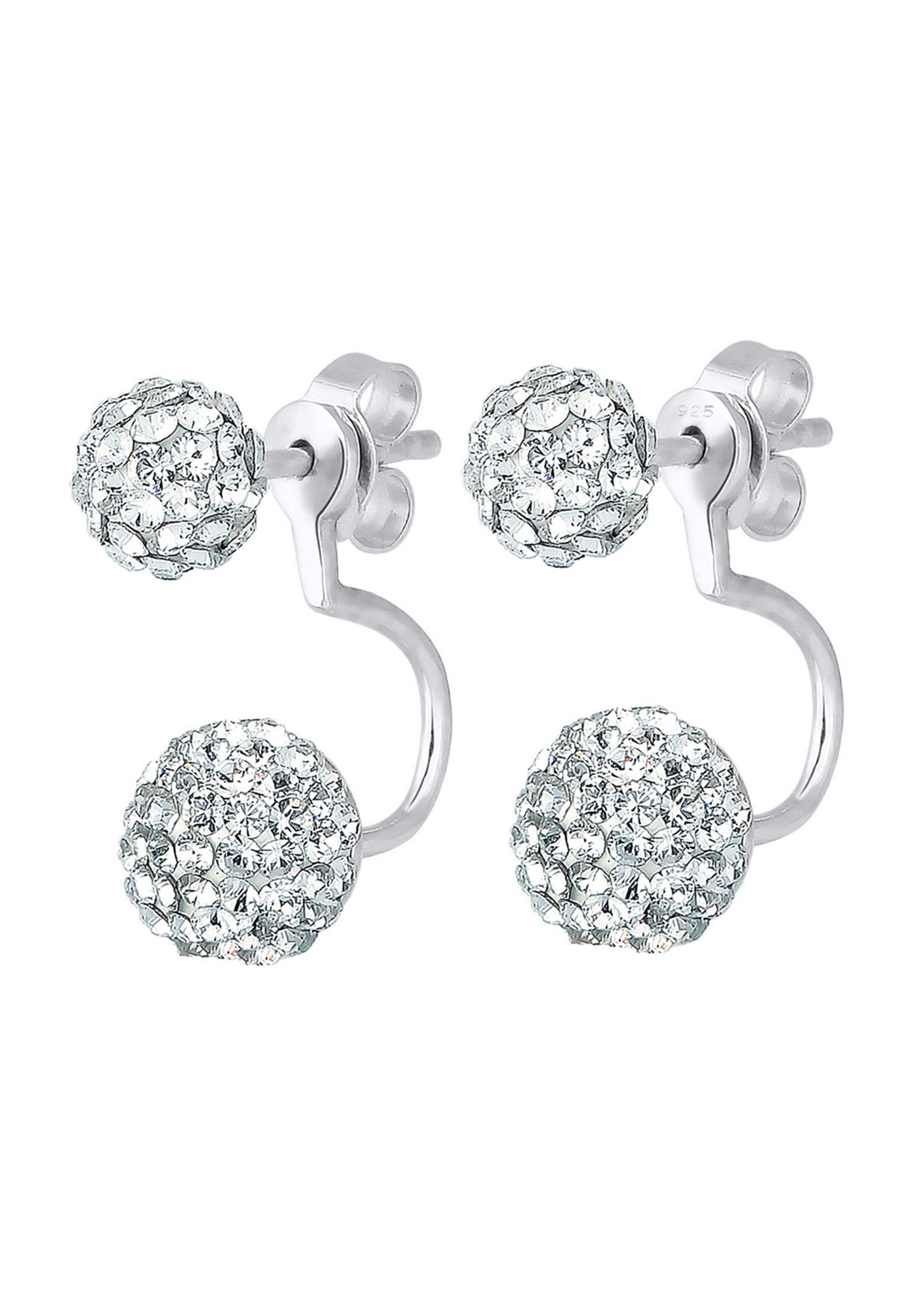 Elli Paar Ohrhänger »Ohrringe Front-Back Kristalle 925 Silber«