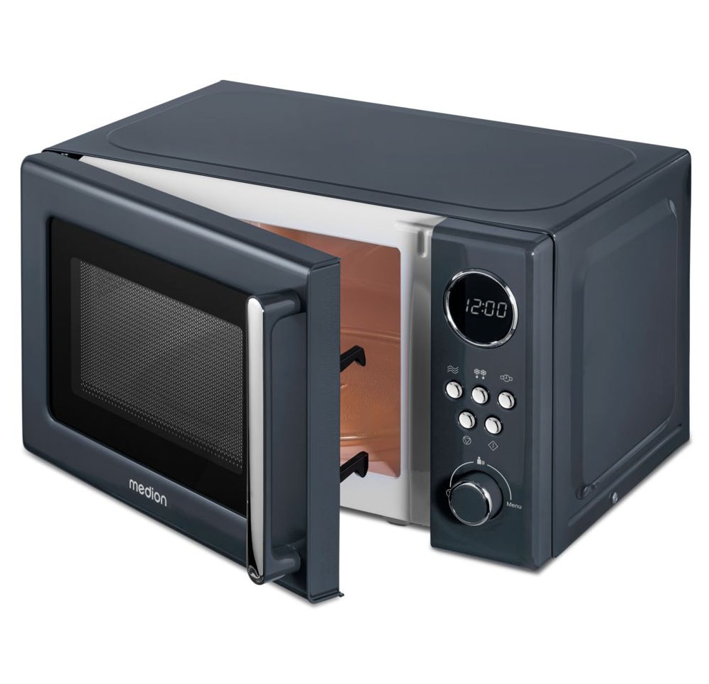 Medion® Mikrowelle »MD 15000 grau«, Mikrowelle, 1050 W, im Retro-Design, 800 Watt, 5 Leistungsstufen