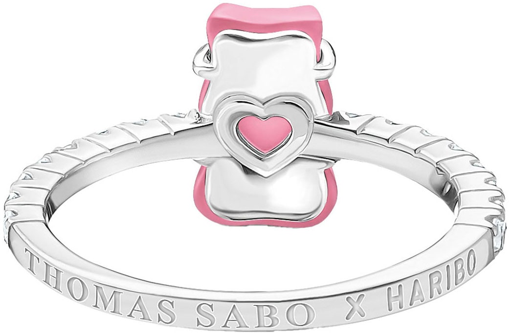 THOMAS SABO Fingerring »THOMAS SABO x HARIBO Schmuck: Ring mit Goldbär«, mit Kristallglas, Zirkonia (synth.)