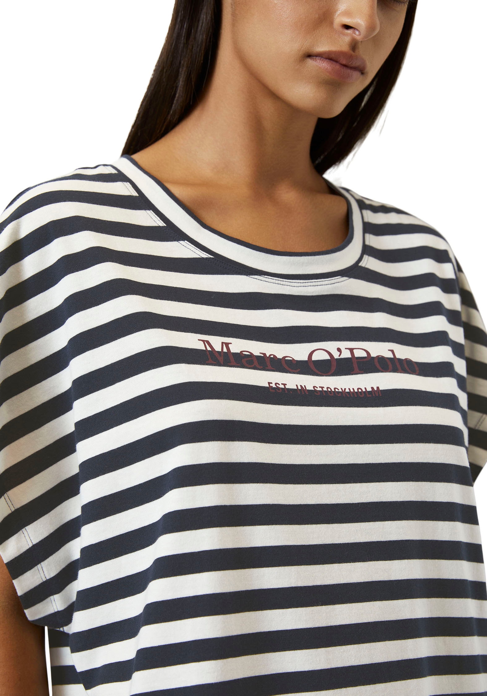 Marc O'Polo Nachthemd »Mix & Match Cotton-Woven«, mit überschnittenen Schultern und Brandlogo auf der Brust