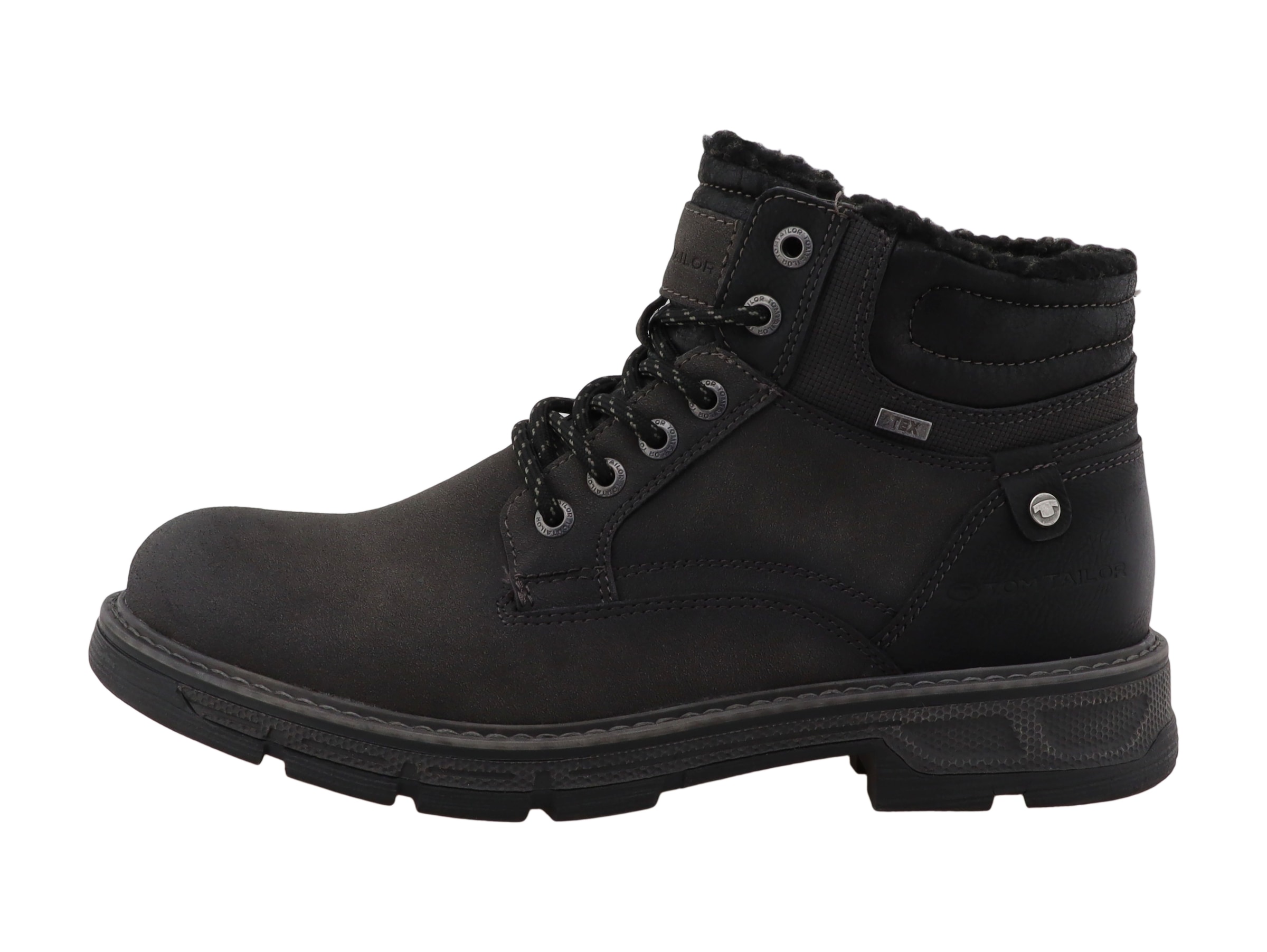 TOM TAILOR Winterboots  Schnürboots mit Niete und Ziernähten