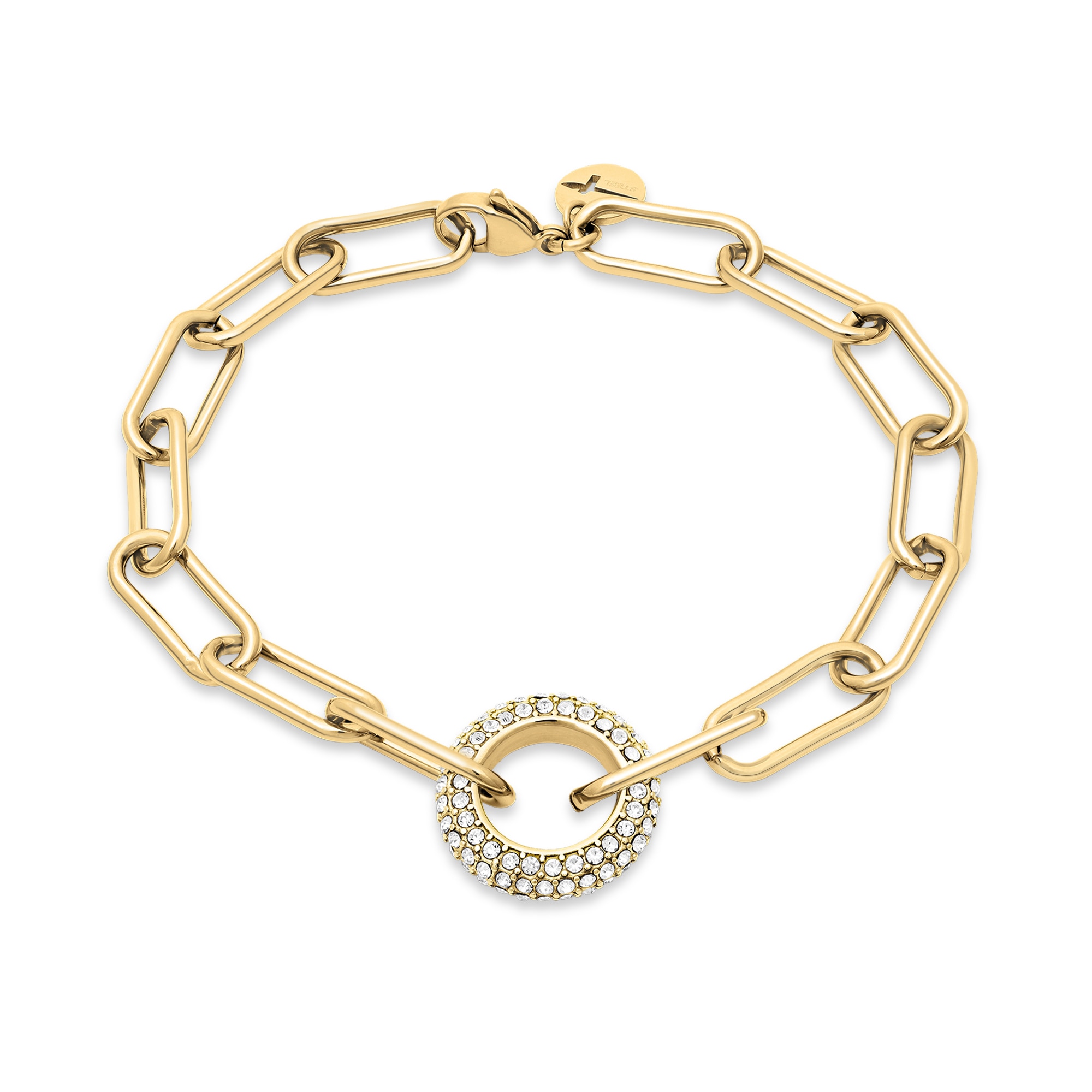 Tamaris Gliederarmband »Schmuck Geschenk Edelstahl Armkette The Glitter Donut« mit Glasstein