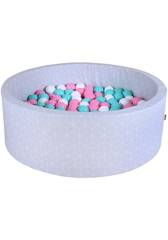 Knorrtoys® Bällebad »Geo, Cube Grey«, mit 300 Bällen rose/creme/lightBlue; Made in... kaufen