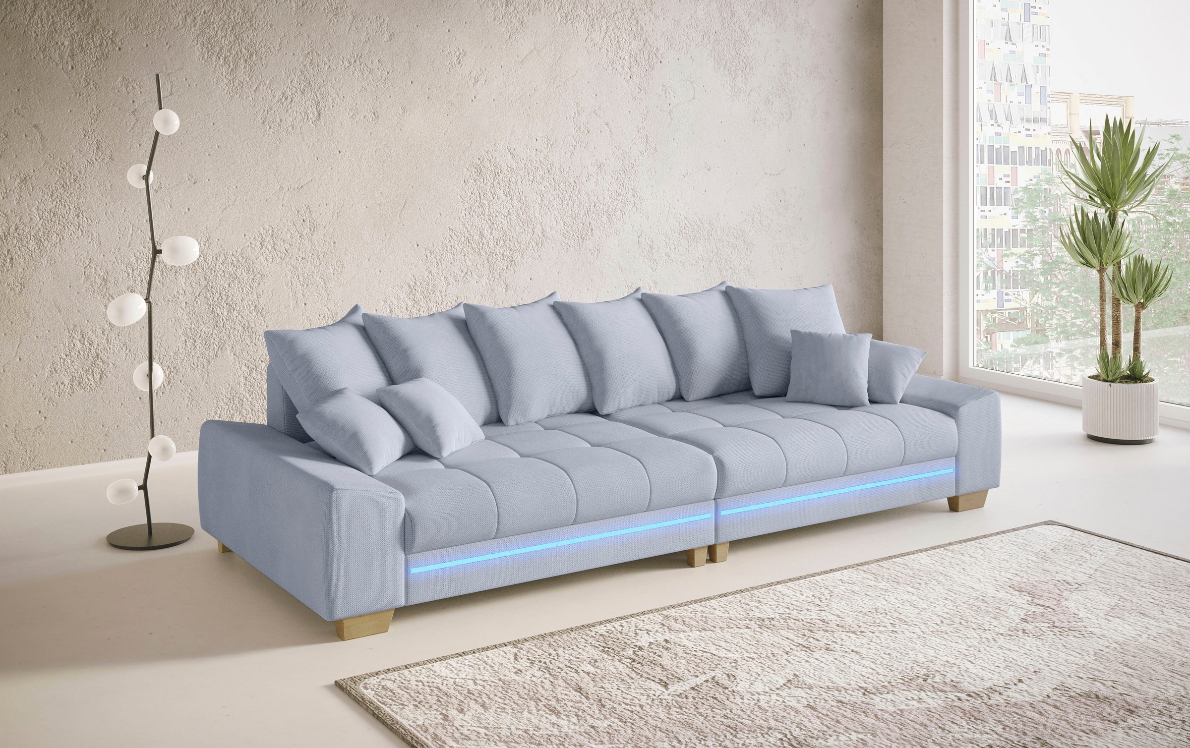 Mr. Couch Big-Sofa »Nikita II«, mit RGB-LED Beleuchtung, Kaltschaumpolsterung bis 140 kg belastbar