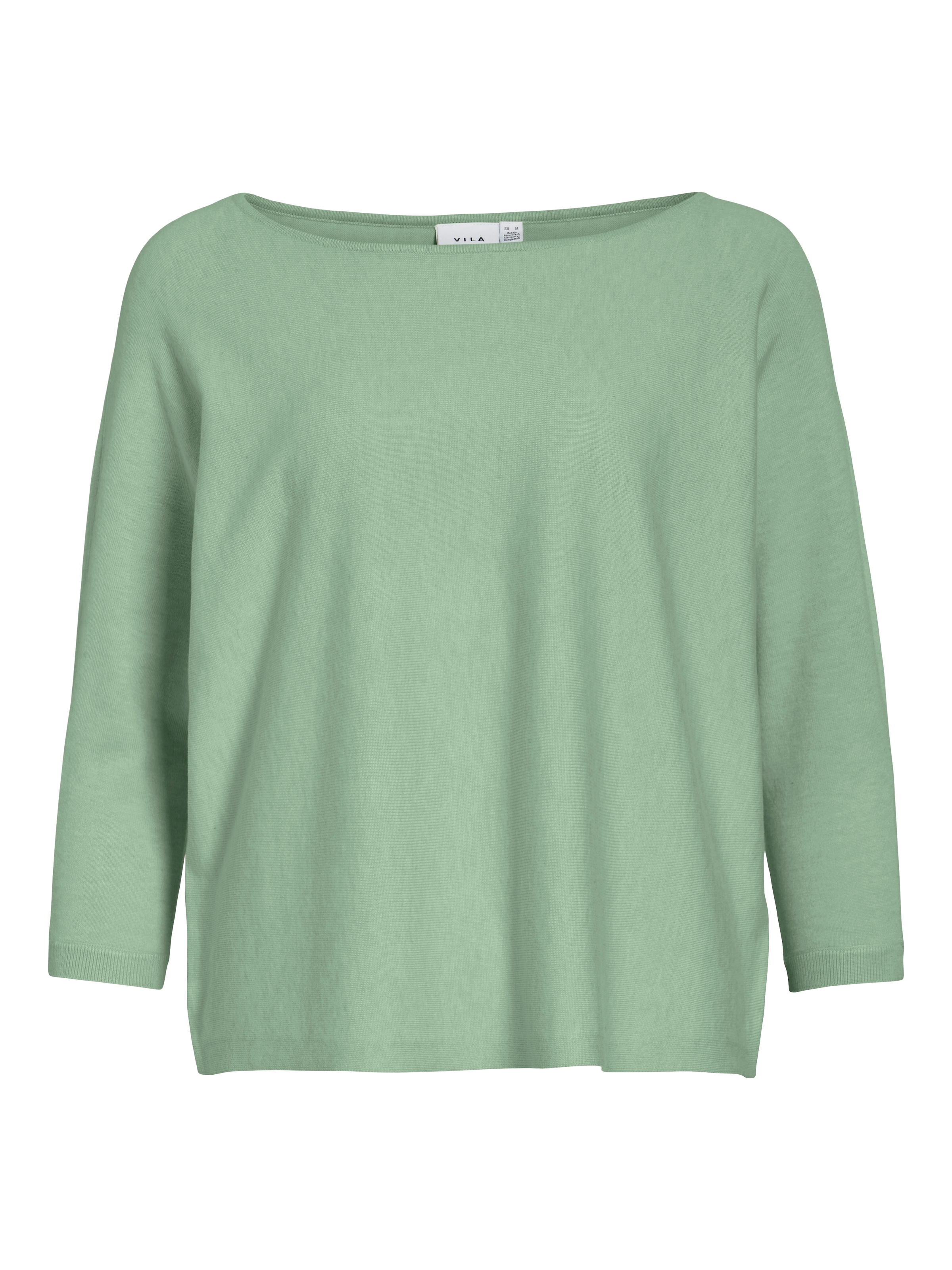 Vila 3/4 Arm-Pullover »VIMALU BOATNECK 3/4 SLEEVE KNIT TOP-NOOS« Materialmix, loose fit