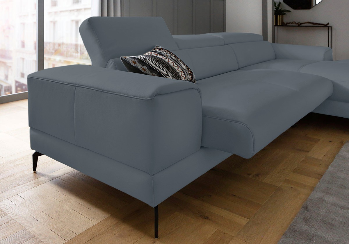 W.SCHILLIG Ecksofa »piedroo, Designsofa mit tollem Sitzkomfort, L-Form«, Kopfteilverstellung, wahlweise mit Sitztiefenverstellung, Breite 303cm