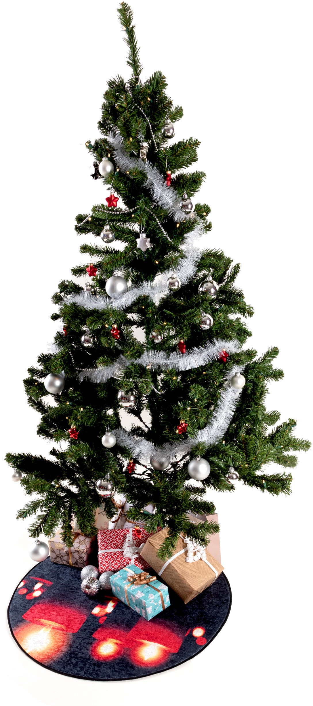 waschbar, »Christmas Weihnachten, Weihnachtsbaum 1226«, Sehrazat rund, Unterlage Teppich