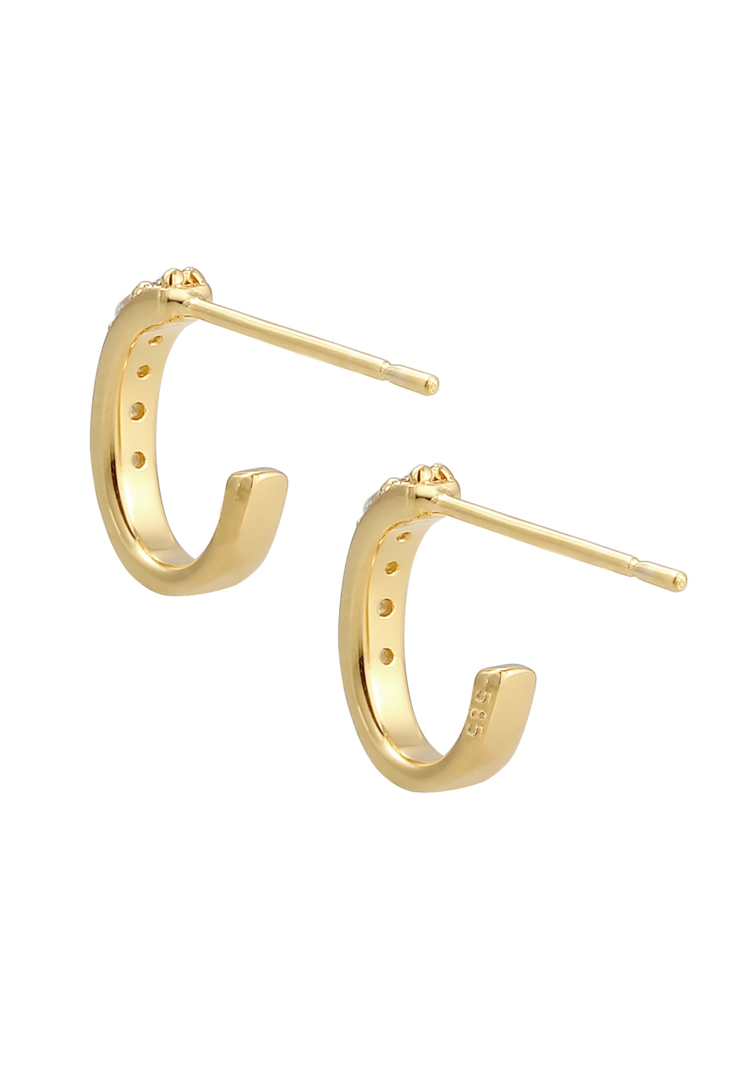 Elli Premium Paar Creolen »Ohrringe Creole Geo Topas Edelstein Klassisch 585 Gelbgold«
