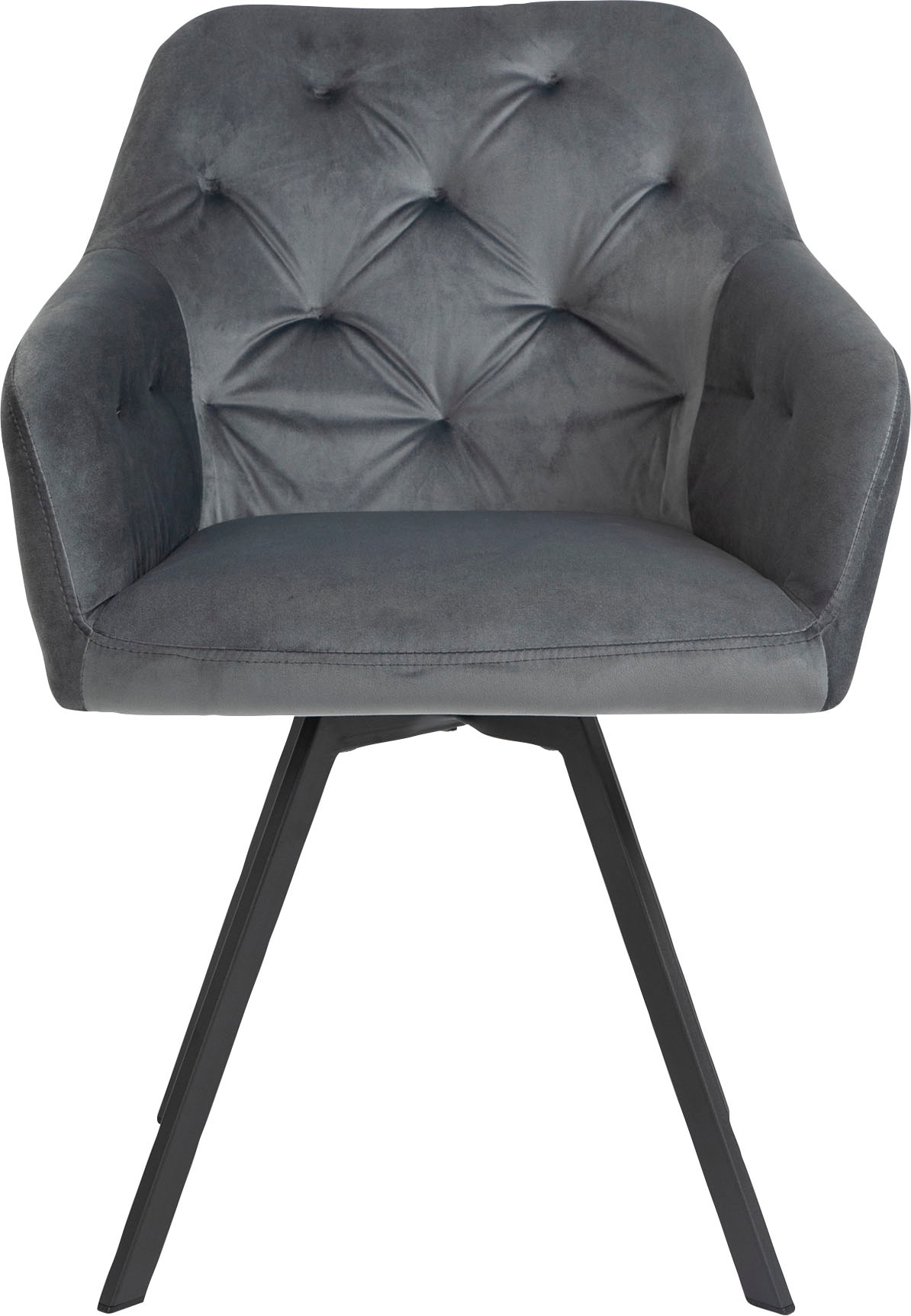 SalesFever Esszimmerstuhl »Toronto Stuhl - Stilvoller Armlehnstuhl mit Steppungen« () 1 Stk.Esszimmersessel, 360° Drehplatte unter der Sitzfläche