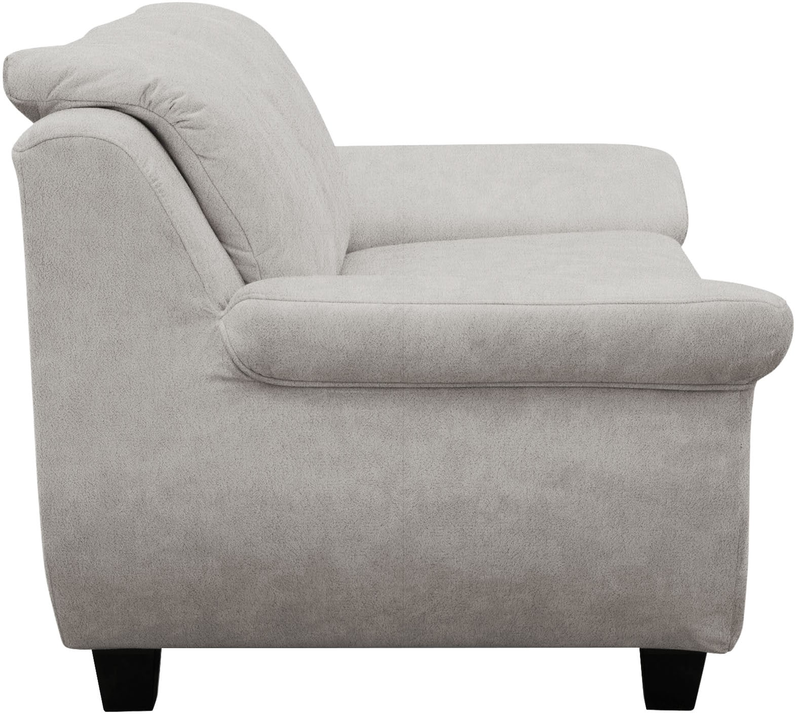OTTO home 2-Sitzer »Sillkeborg 161 cm, formschönes Sofa mit dunklen Füßen« aus pflegeleichtem, weichem Luxus-Microfaser