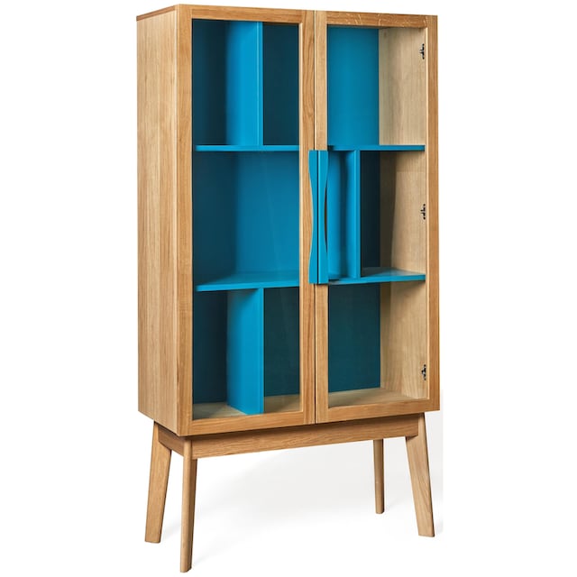 Woodman Bücherregal »Hilla«, Breite 88 cm, Türen mit Glaseinsätzen,  Holzfurnier aus Eiche auf Raten bestellen