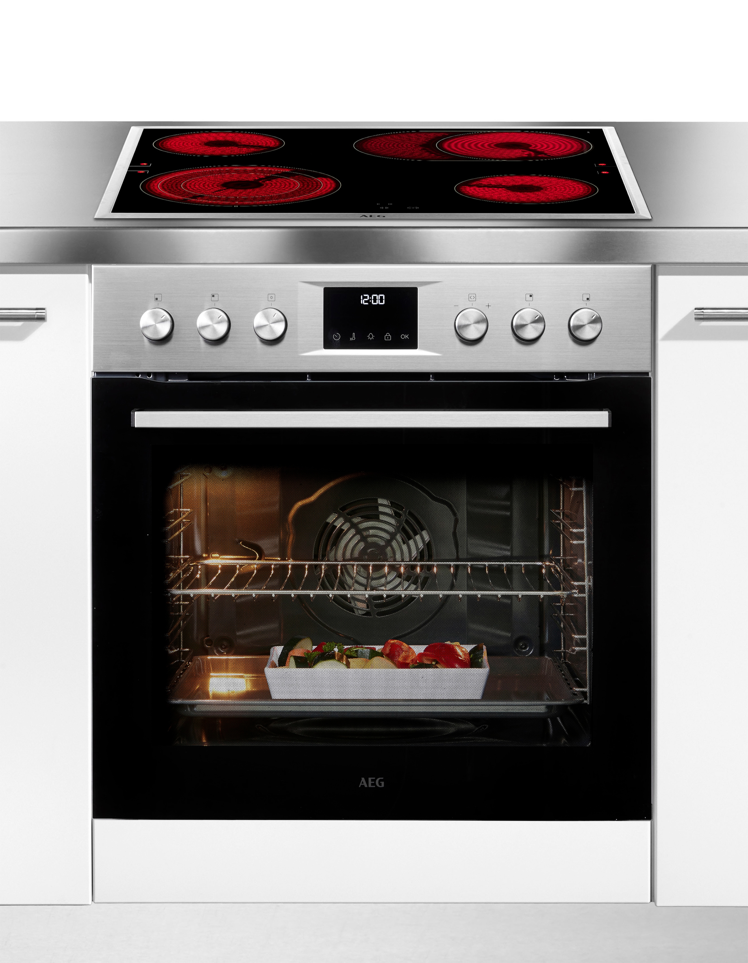 AEG Elektro-Herd-Set Serie 5000 »OU5PE40SM« Pyrolyse-Selbstreinigung Heißluft: Gleichmäßiges Garen auf 3 Ebenen: ideal für Mehrblech‑Backen