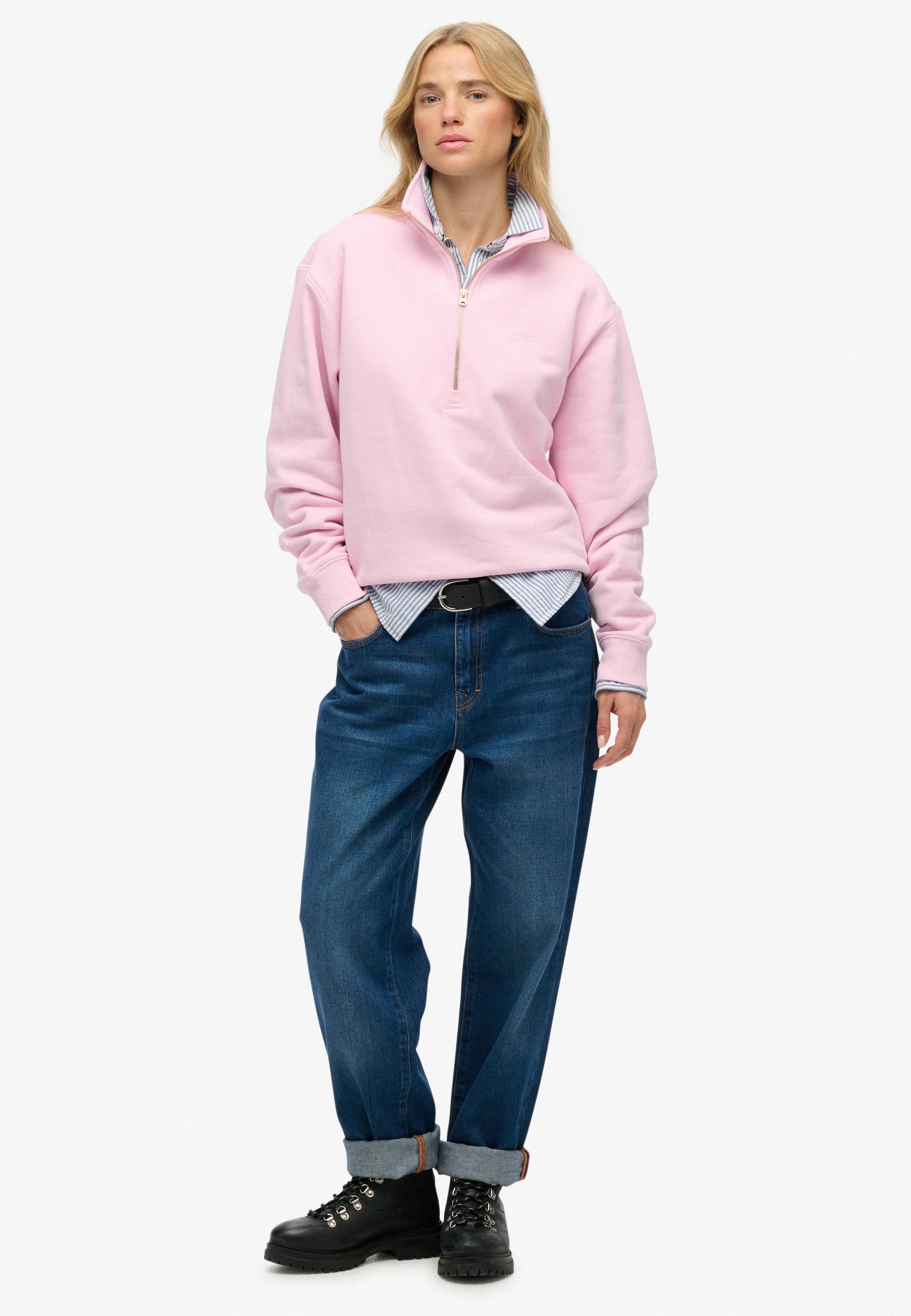 Superdry Sweatshirt »ESSENTIAL LOGO EMB HALF ZIP«
