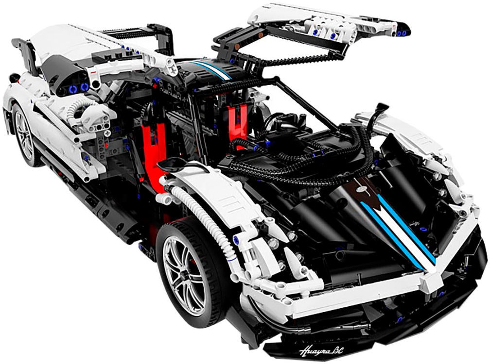 Jamara Konstruktions-Spielset »Pagani Huayra BC 1:8 weiss Bricks«, (2892 St.), im Maßstab 1:8, offiziell lizensiert
