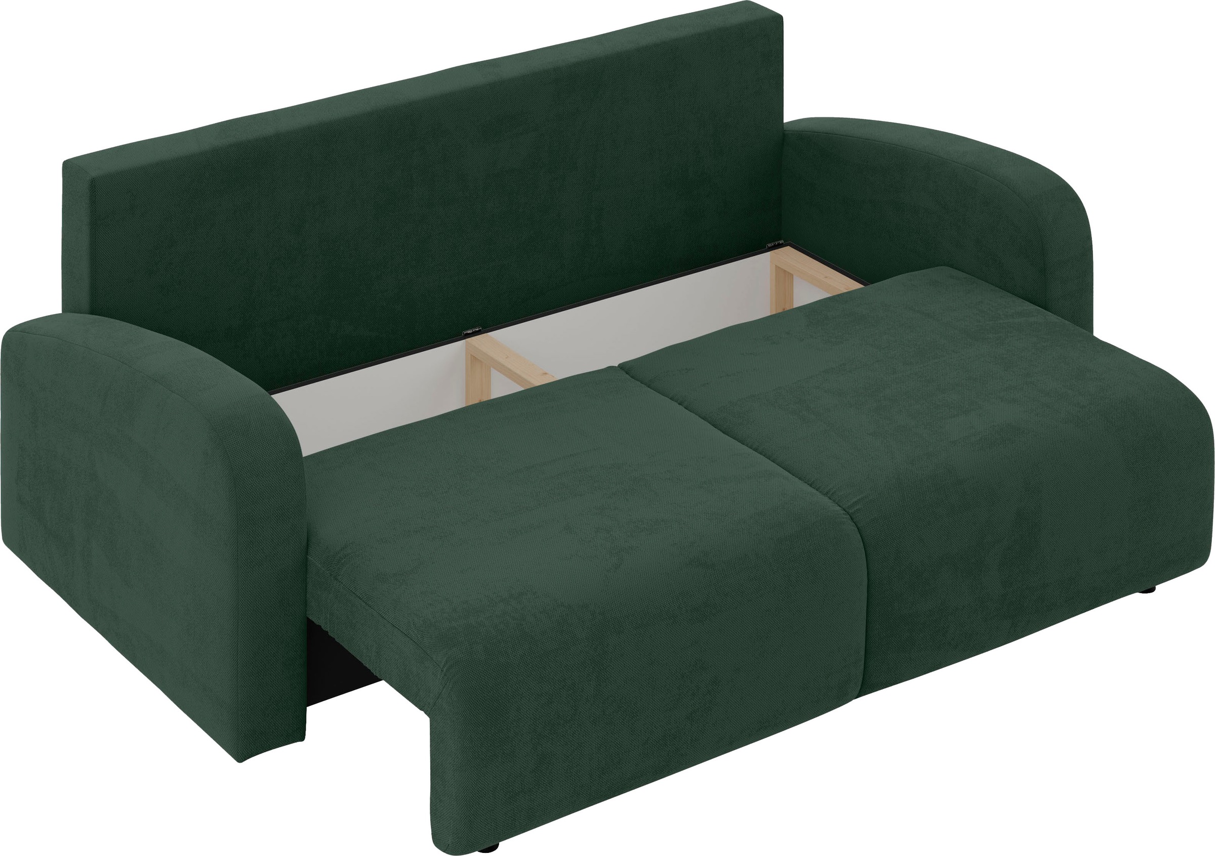 INOSIGN 3-Sitzer »JIGGS wahlweise Schlafsofa mit Bettkasten, Maße B/H/T: 228/96/110 cm«, Sofa mit Wellenunterfederung, enthält 2 Rückenkissen und 2 Zierkissen