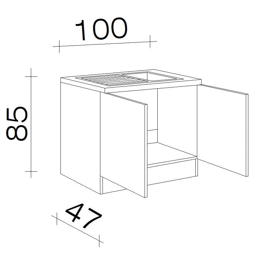 Flex-Well Spülenschrank »Bergen«, (B x H x T) 100 x 85 x 50 cm, inkl.  Einbauspüle auf Rechnung bestellen | Vorratsschränke