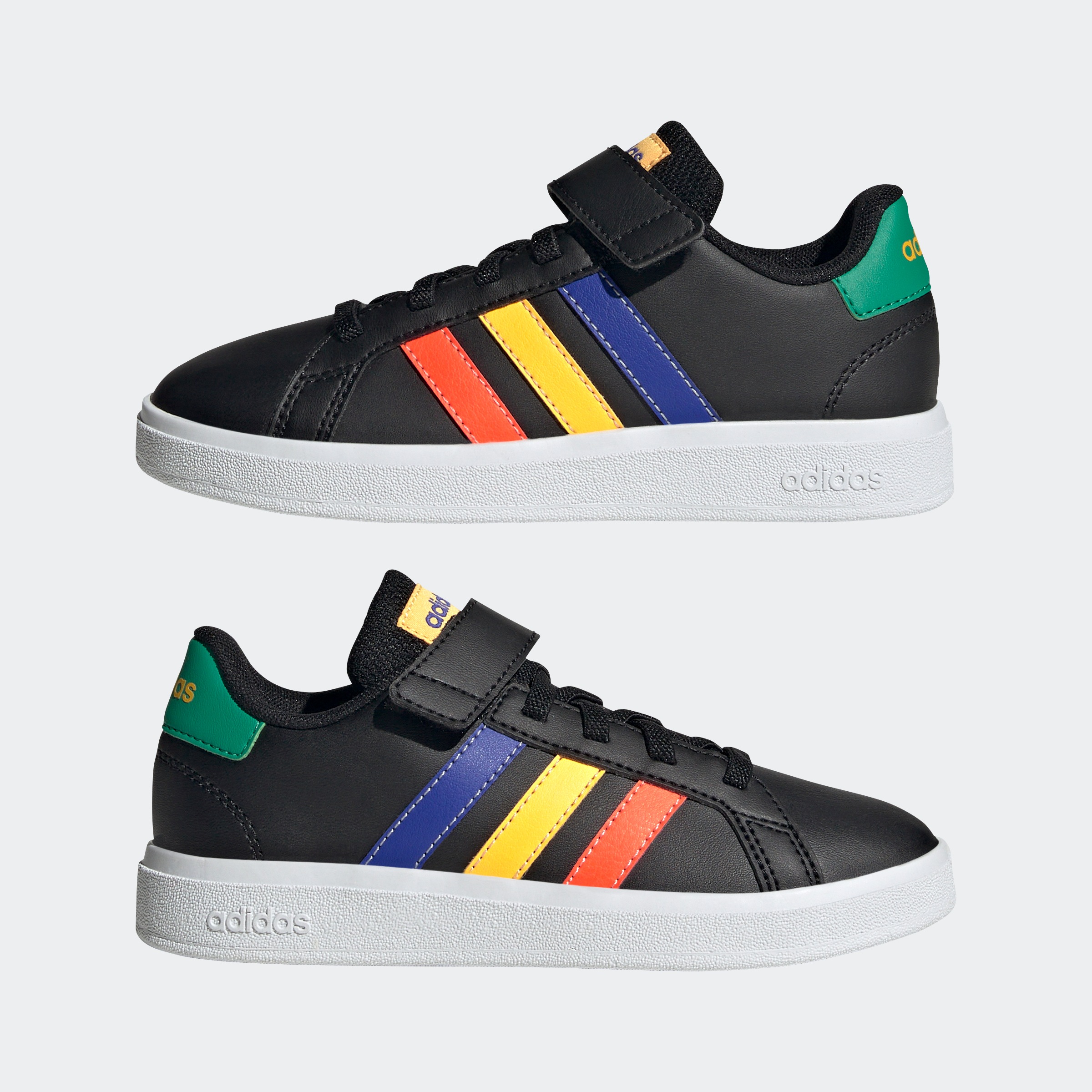 adidas Sportswear Klettschuh »GRAND COURT COURT ELASTIC LACE AND TOP STRAP«, Design auf den Spuren des adidas Superstar
