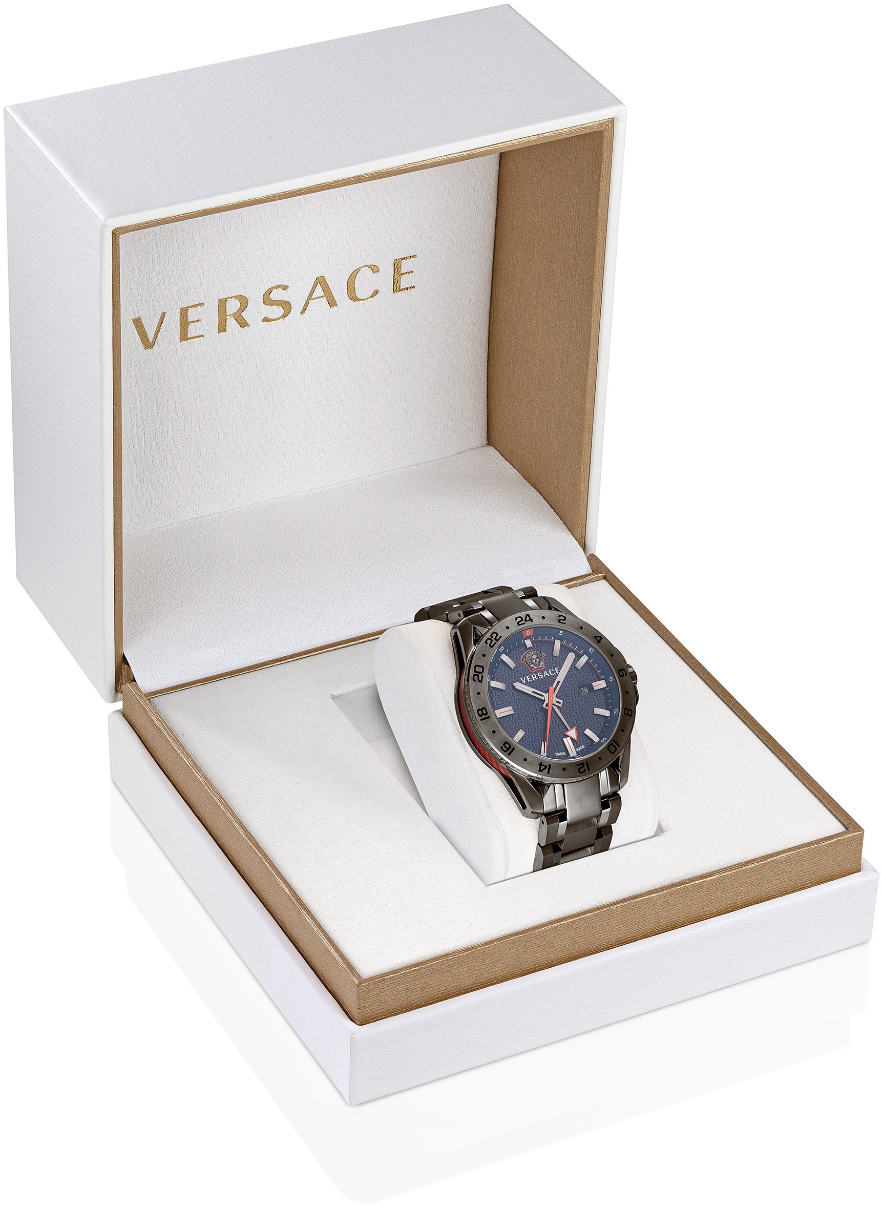 Versace Quarzuhr »SPORT TECH GMT, VE2W00422«, Armbanduhr, Herrenuhr, Saphirglas, Datum, Swiss Made