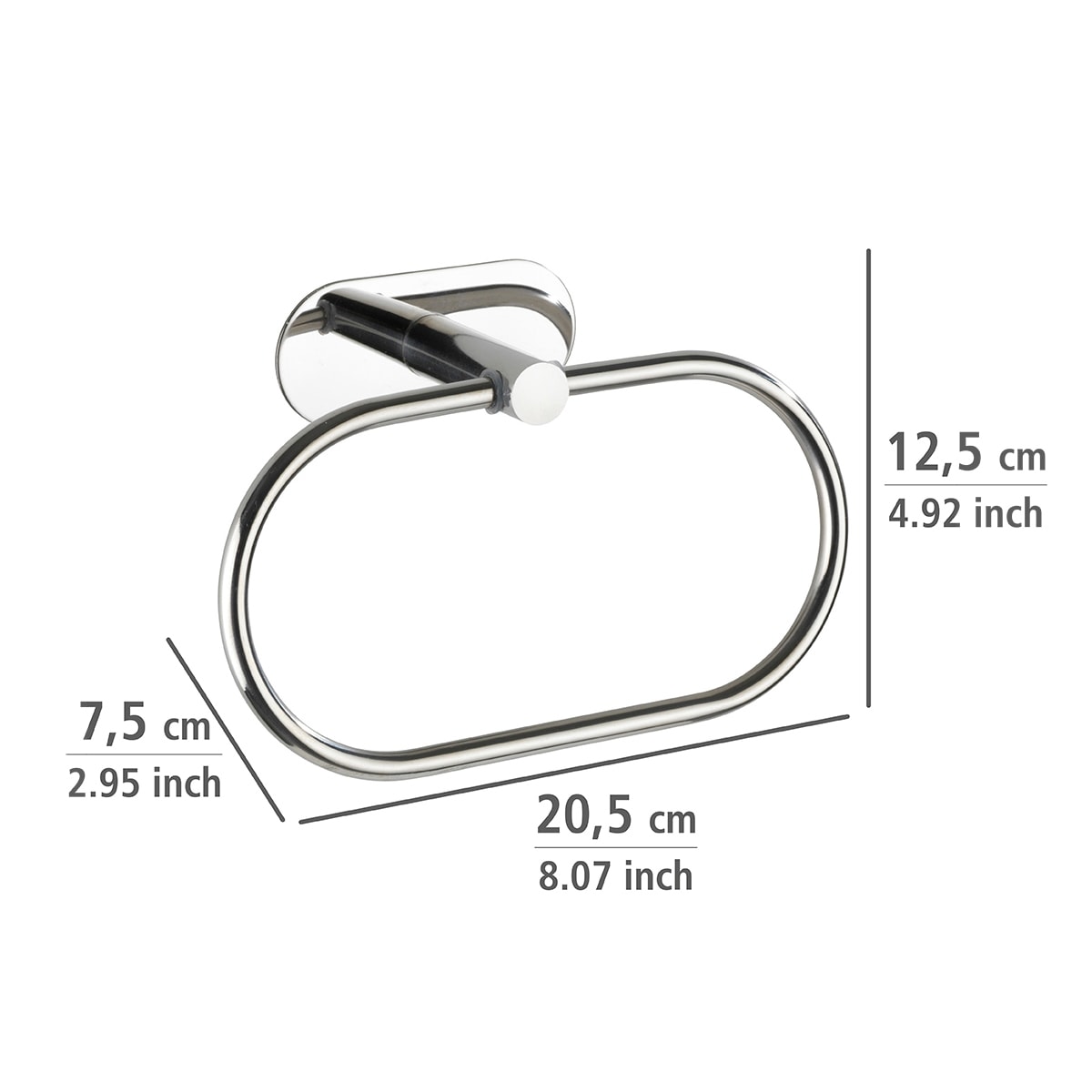 WENKO Handtuchring »Orea« aus Edelstahl, Befestigen ohne Bohren